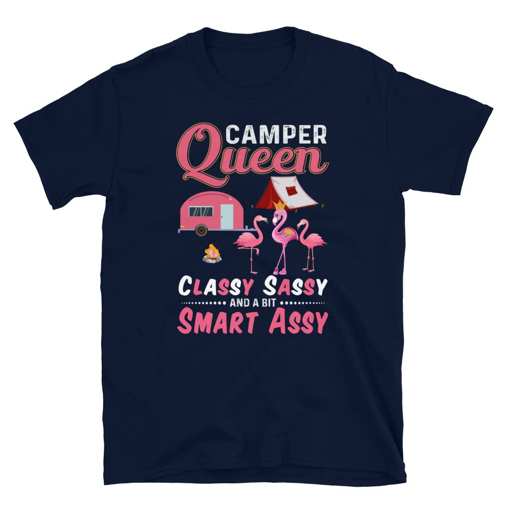 Vintage Camping T-Shirt for Women - Camper Queen Graphic Novelty Tee - Perfect for Outdoor Adventures, Hiking & Camping Trips