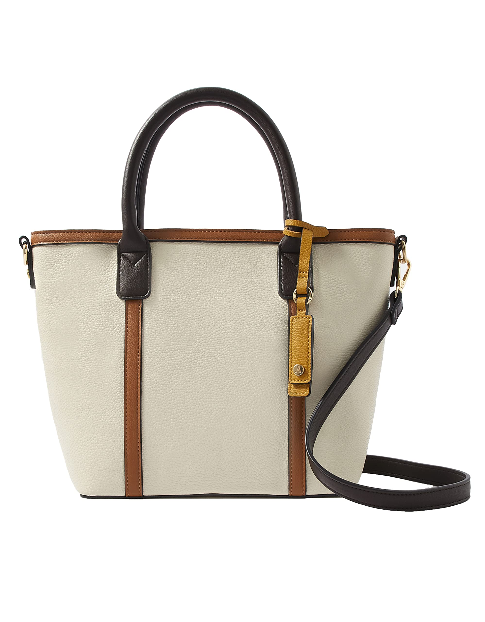 Accessorize London Women's Chloe Cream Handbag with Detachable Adjustable Strap - Elegant Shoulder Bag & Tote Purse for Office, Work, Commuting & Daily Use