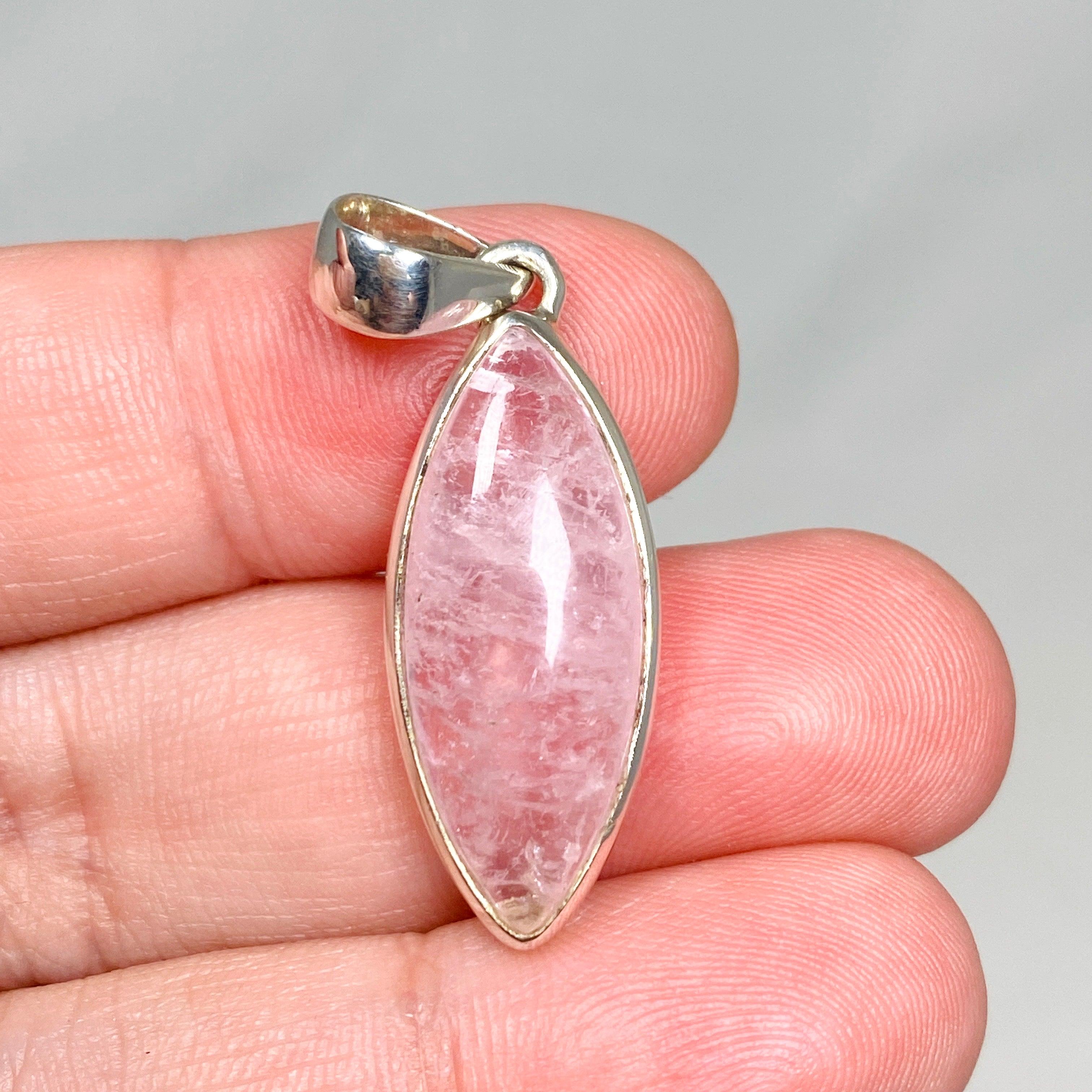 Morganite Marquise Pendant Necklace PPGJ690 - Elegant Rose Gold Jewelry for Women, Perfect for Weddings, Anniversaries & Special Occasions