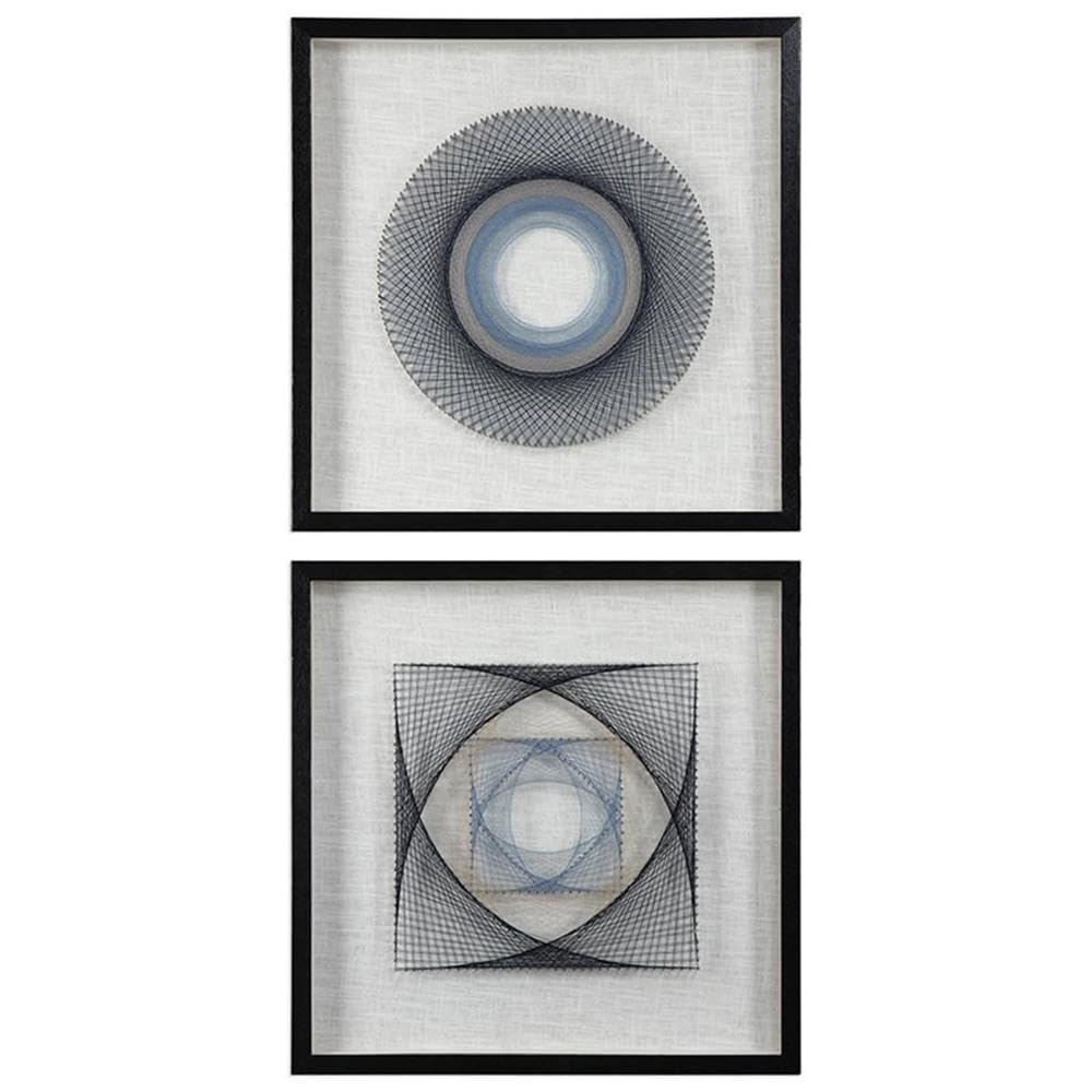 BOWERY HILL Modern 2-Piece Geometric String Wall Art Set - Abstract Home Decor for Living Room, Bedroom & Office Wall Decorations