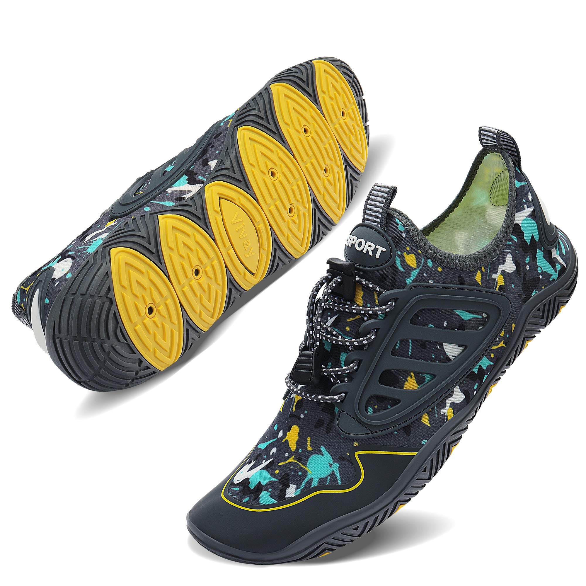 TIAMOU Water Shoes for Women & Men - Quick-Dry Aqua Socks for Beach, Swimming, Yoga, Surfing & Water Sports - Barefoot Water Shoes for Summer Activities