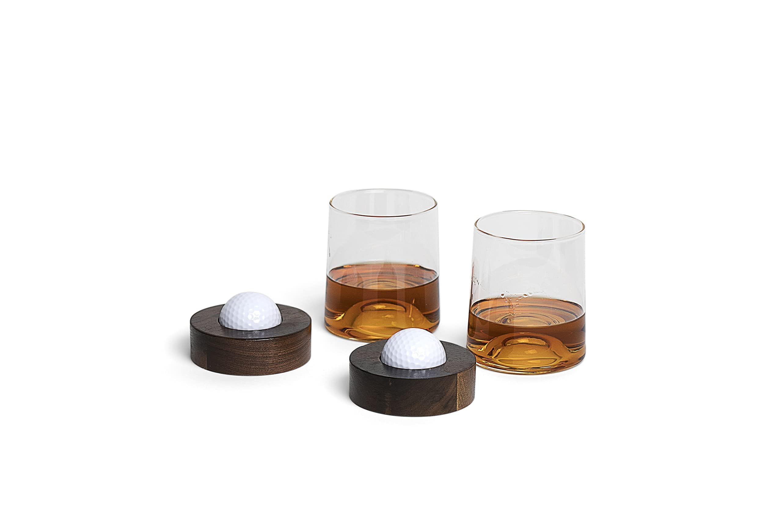 Personalized Golf Coaster & Whiskey Glasses Set - Unique Golf Gifts for Men & Women - Perfect for Golf Lovers & Whiskey Enthusiasts (2-Piece Set) - Ideal for Birthday, Anniversary, Father's Day & Holiday Gifting