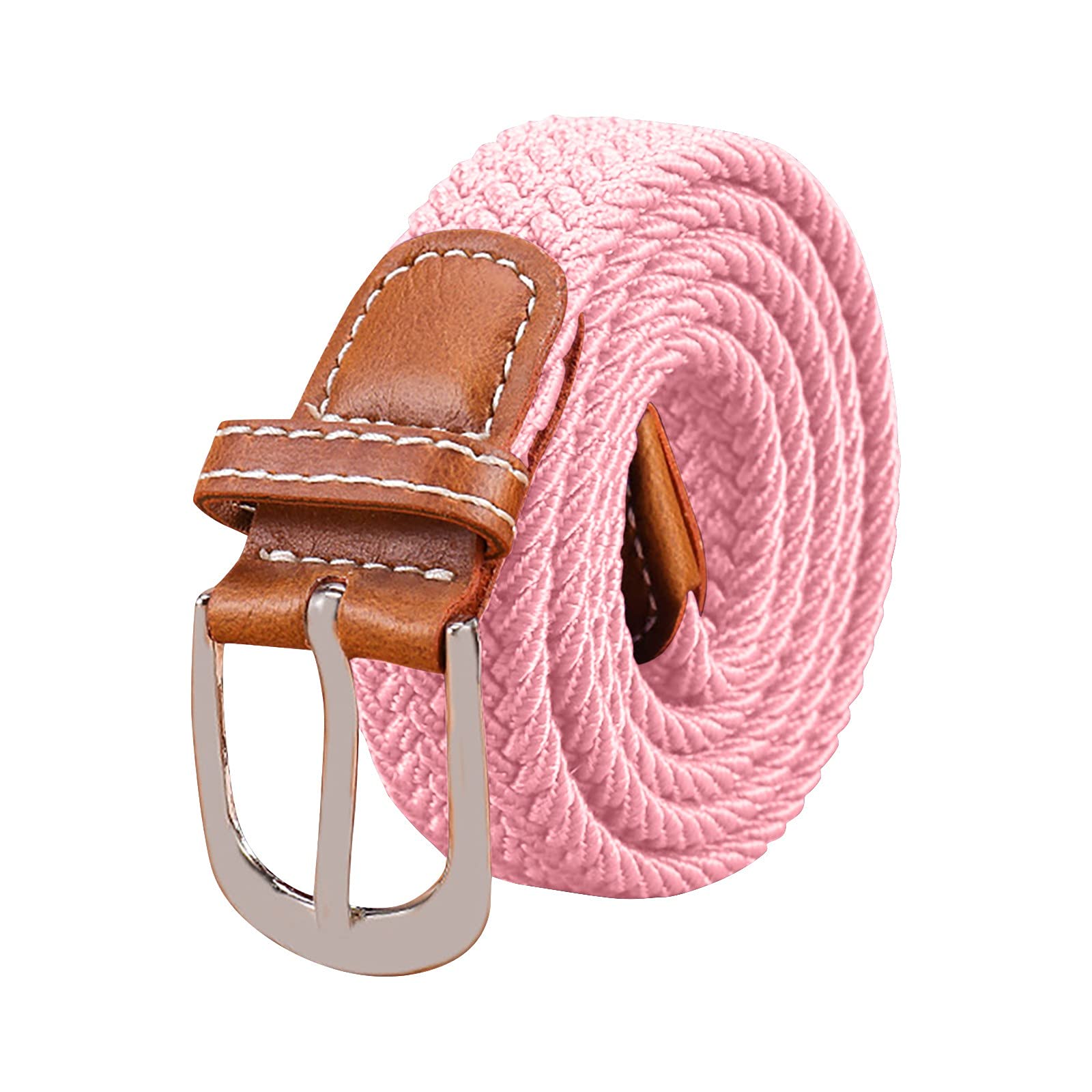 Women's Stretch Braided Belt - Comfortable Vintage Style Flat Buckle Belt for Jeans, Pants & Dresses | Perfect for Casual Outfits, Office Wear & Date Nights