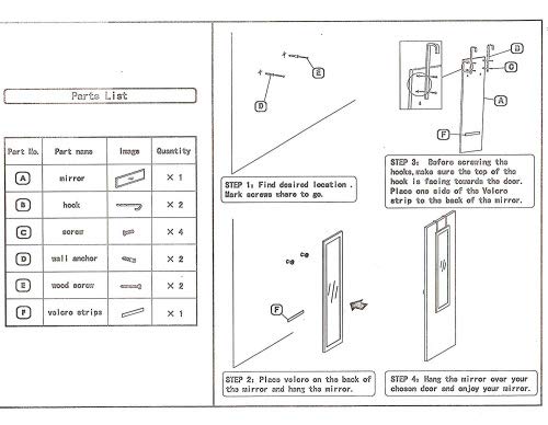 White Full Length Wall Mirror 14x48 Inches - Over The Door Rectangular Mirror with Easy Installation & Instructions - Perfect for Bedrooms, Bathrooms, and Entryways