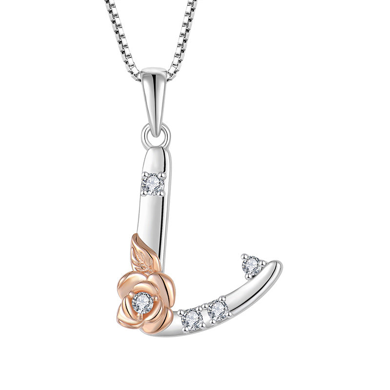 925 Sterling Silver Necklace for Women - Personalized Initial Pendant with Zircon - Elegant Collarbone Chain Jewelry Gift for Her - Perfect for Birthdays, Anniversaries and Special Occasions