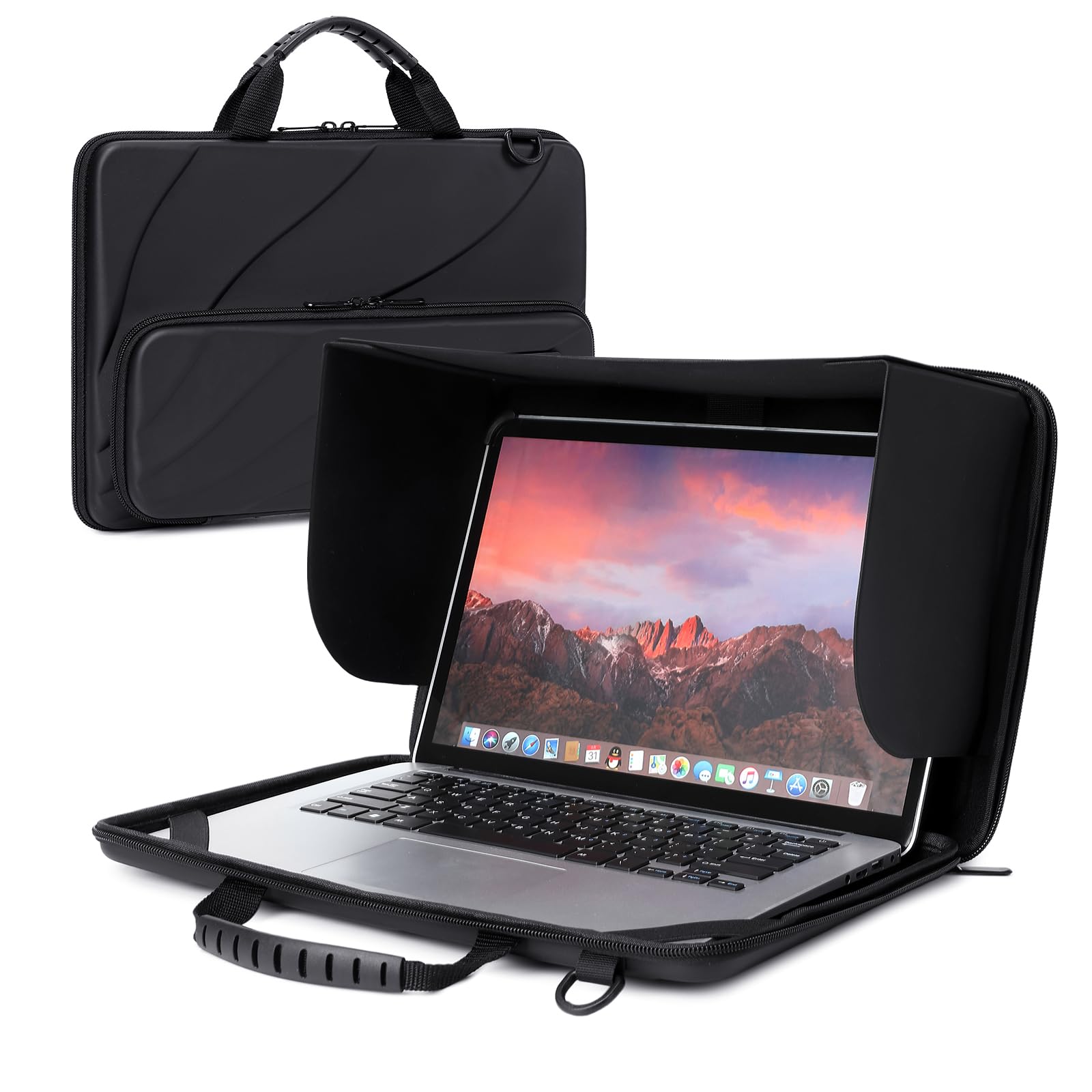 13-14 Inch Laptop Sun Shade Bag - Waterproof Chromebook Protective Sleeve with Adjustable Shoulder Strap | UV Protection Foldable Portable Computer Case for Outdoor Work, Travel & Commuting | Fits MacBook, Dell, HP & More