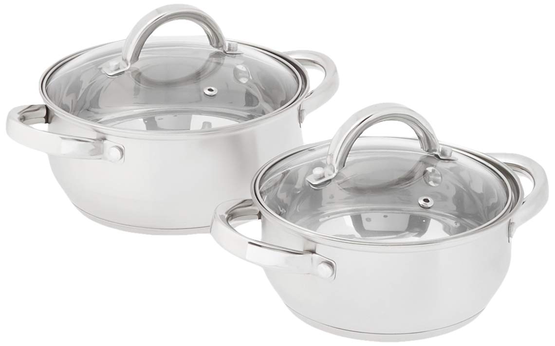 Heim Concept 12-Piece Stainless Steel Cookware Set - Silver | Nonstick Pots & Pans for Induction Cooking, Oven Safe to 500°F | Perfect for Home Chefs, Professional Kitchens & Gift Giving