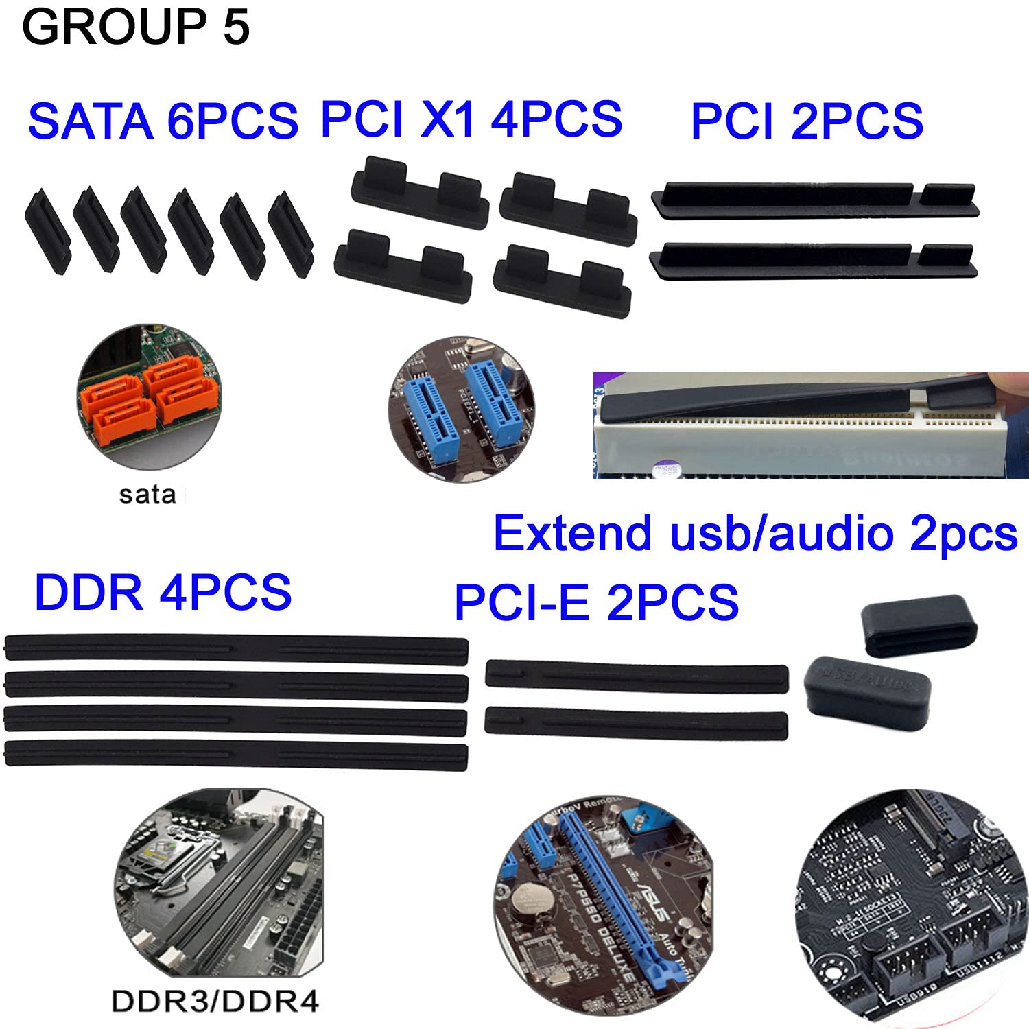80 PCS Universal Computer Laptop & Motherboard Anti-Dust Plugs, 25 Types Port Covers for PC, Laptop, Gaming Setup & Home Office - Not Compatible with MacBook