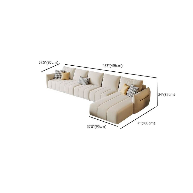L-Shaped Sectional Sofa with Chaise Lounge - 5-Piece Modular Couch Set (Left or Right Facing) with Hidden Support Legs - Perfect for Living Room, Family Room or Home Theater Seating