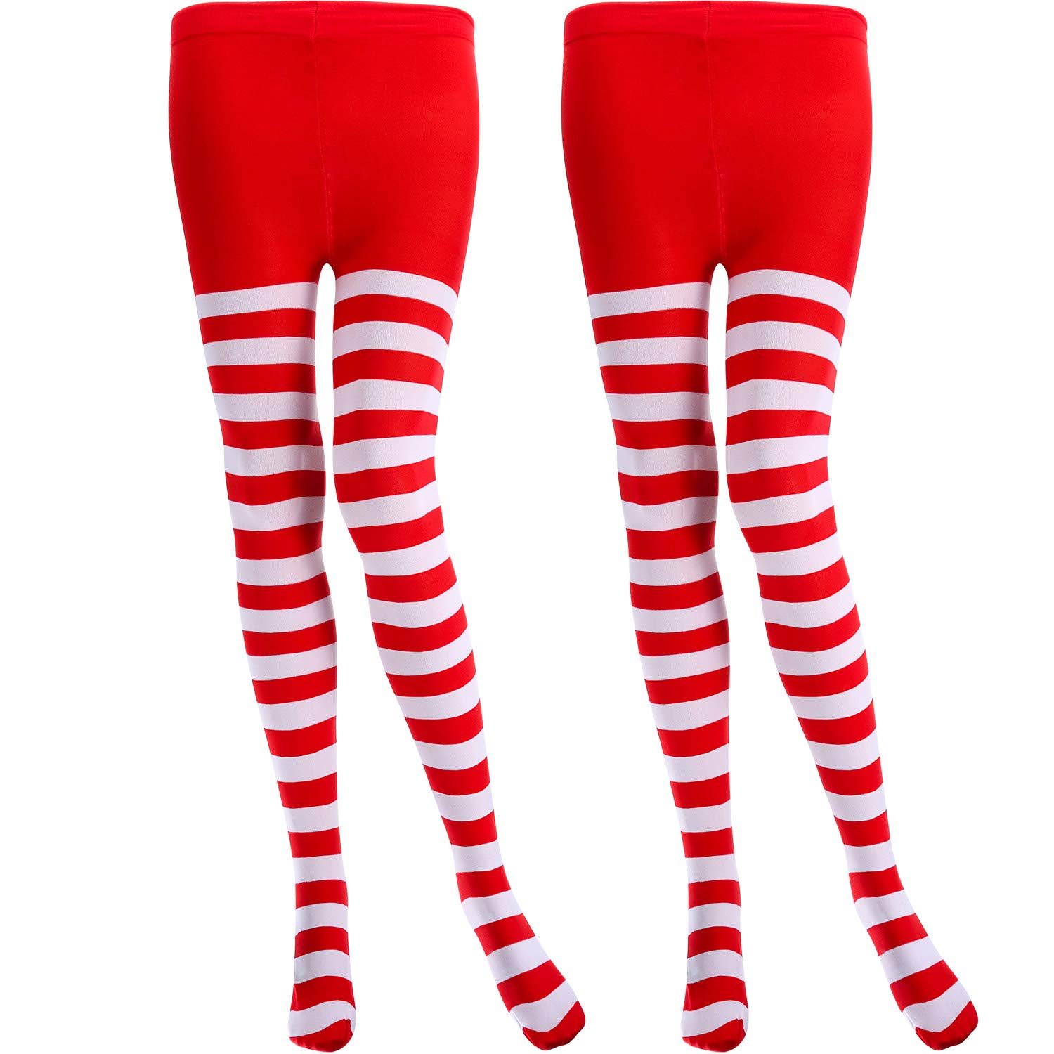 SATINIOR 2 Pairs Women's Halloween Striped Tights - Sexy Fishnet Leggings & Stockings for Costume Party, Dress Up Accessories - Perfect for Halloween Outfits, Cosplay & Themed Events