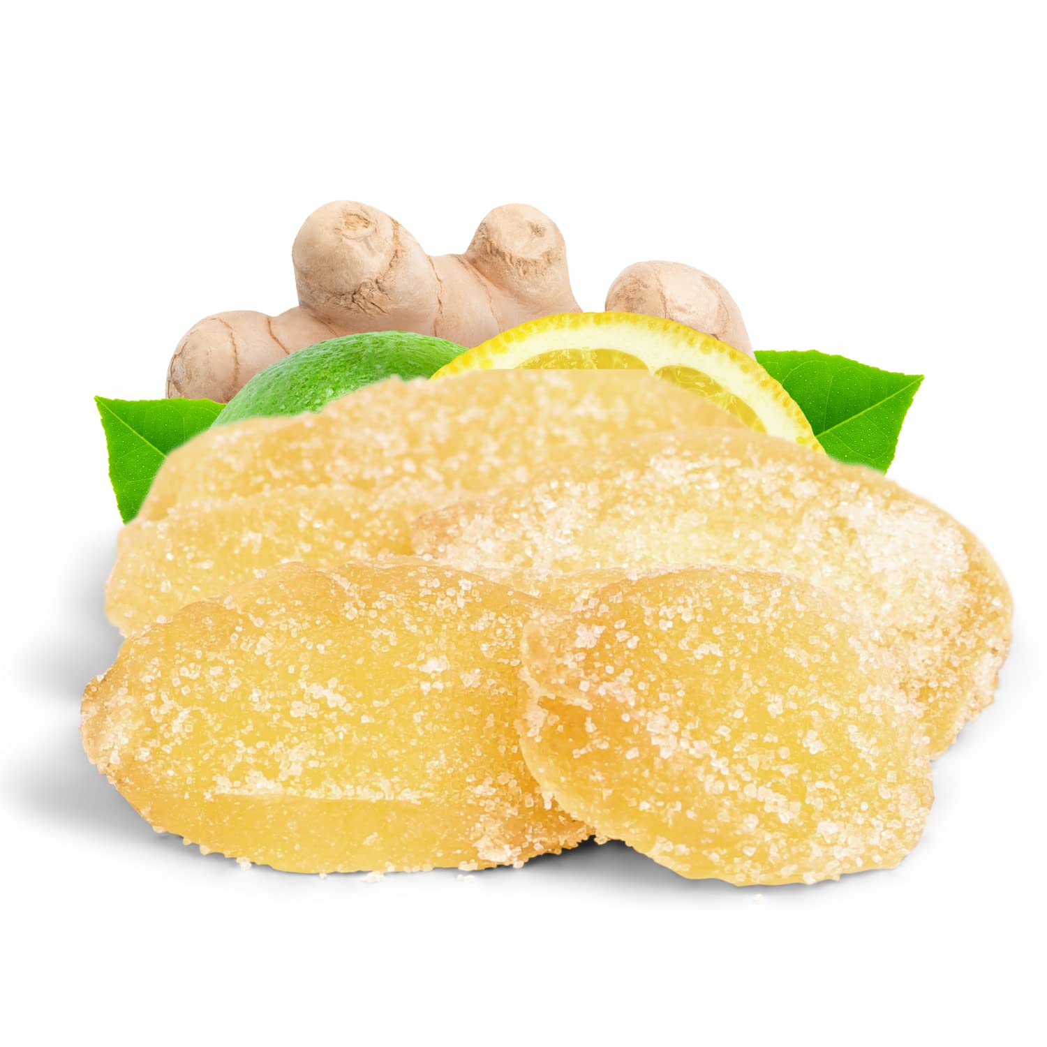 **Organic Crystallized Ginger Slices – 2.5 Lbs Bulk Bag | Natural Candied Dried Ginger Chews, Vegan, Kosher, Unsulphured, No Artificial Colors – Healthy Snack for Digestion, Nausea Relief & Baking**    *(Perfect for Tea Time, Baking Recipes, Travel Snacks & Motion Sickness Relief)*