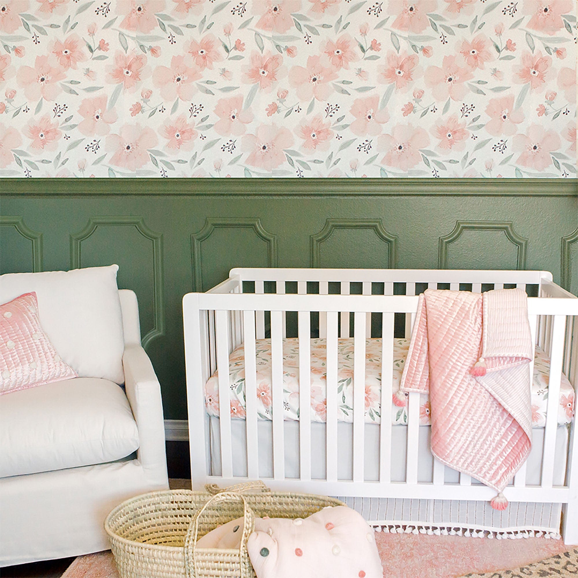 Crane Baby Parker Wallpaper - Nursery Wall Decor, Peel and Stick Removable Wallpaper for Kids Room, Baby Shower Gift - Perfect for Nursery, Bedroom, Playroom Decor
