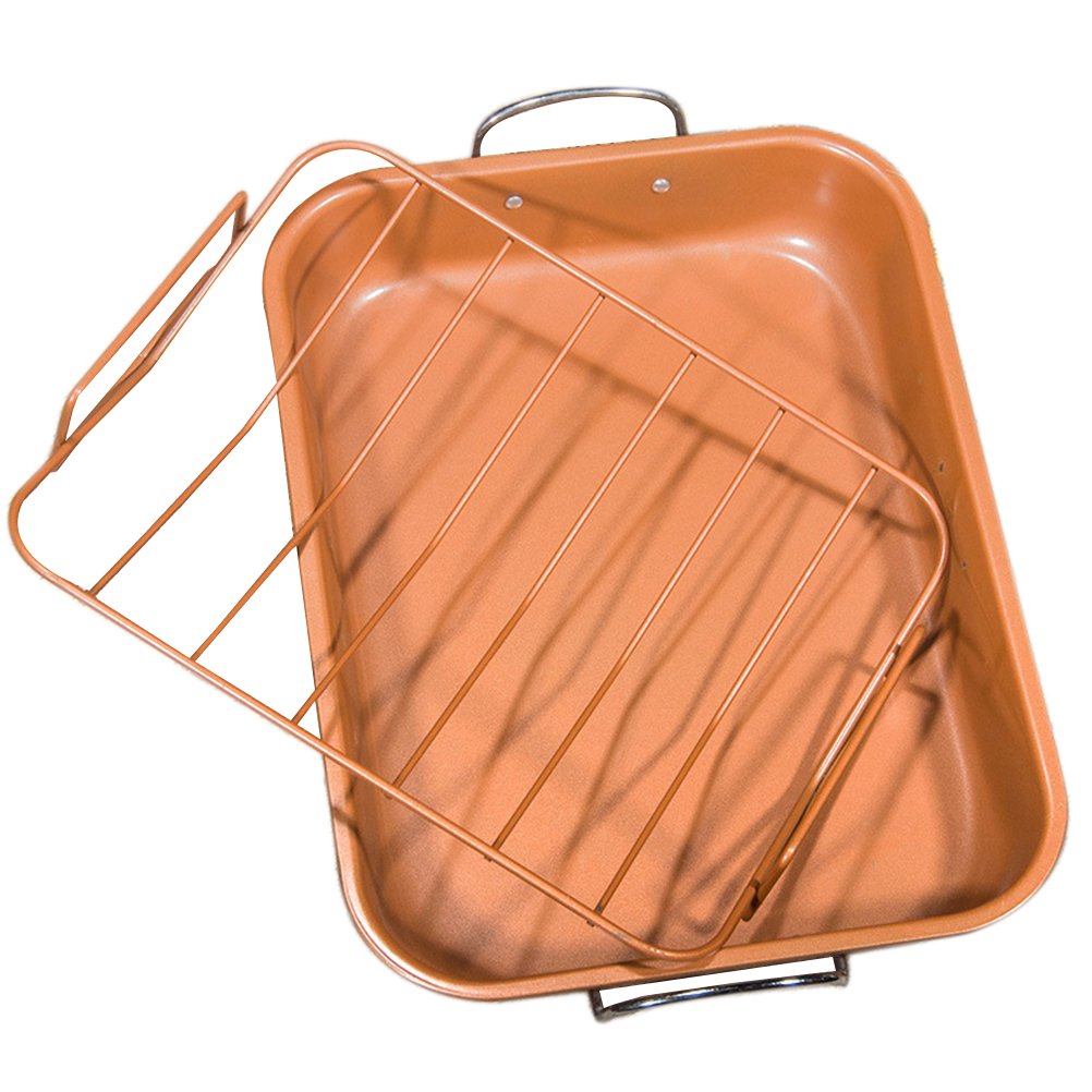 DOITOOL Rectangular Carbon Steel Grill Pan - Nonstick Baking Tray for Bread, Chicken Wings, Cakes | Oven Safe & Durable for BBQ, Baking, Roasting | Perfect for Home Cooking, Camping, and Outdoor Parties