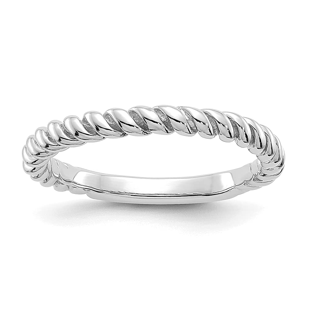14K White Gold Twisted Wedding Ring Band for Women - Size 6.50 Fine Jewelry, Elegant Anniversary Gift for Her - Perfect for Weddings, Engagements & Romantic Occasions