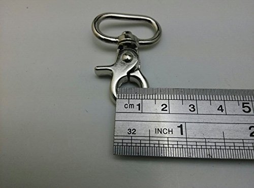 Premium 1 Inch Silver Metal Lobster Clasp Buckle Hook - Key Ring Chain for Handbags, Luggage & DIY Crafts (Pack of 10) - Perfect for Jewelry Making, Keychains & Bag Accessories