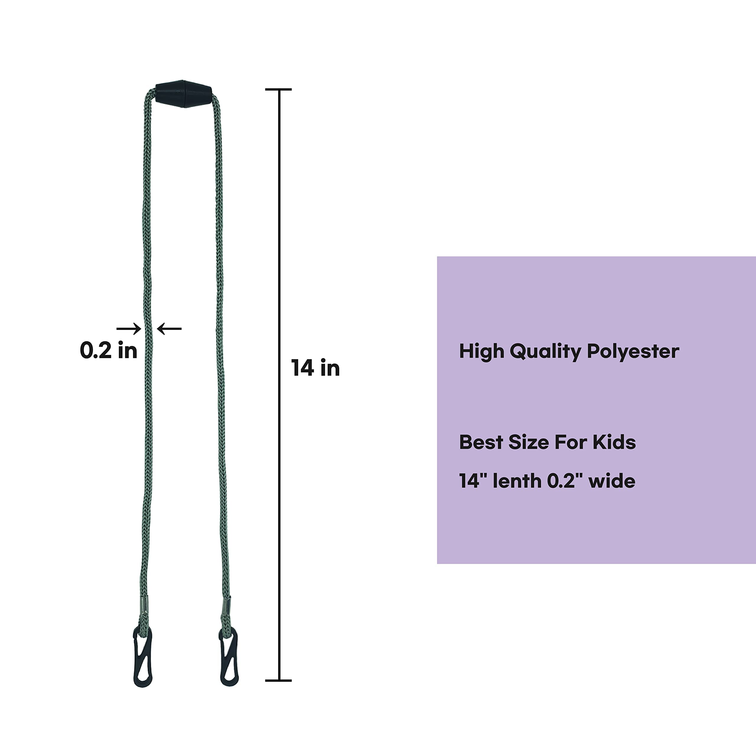DELIGHT4U Kids Face Mask Lanyards 5-Pack - Safe Breakaway Strap for School & Travel