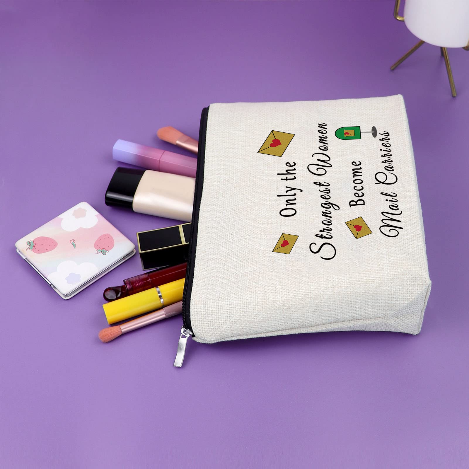Mail Carrier Gifts for Women - Thank You Appreciation Cosmetic Makeup Bag, Post Office Retirement Birthday Thanksgiving Gift Ideas - Perfect Travel Pouch for Cosmetics & Toiletries