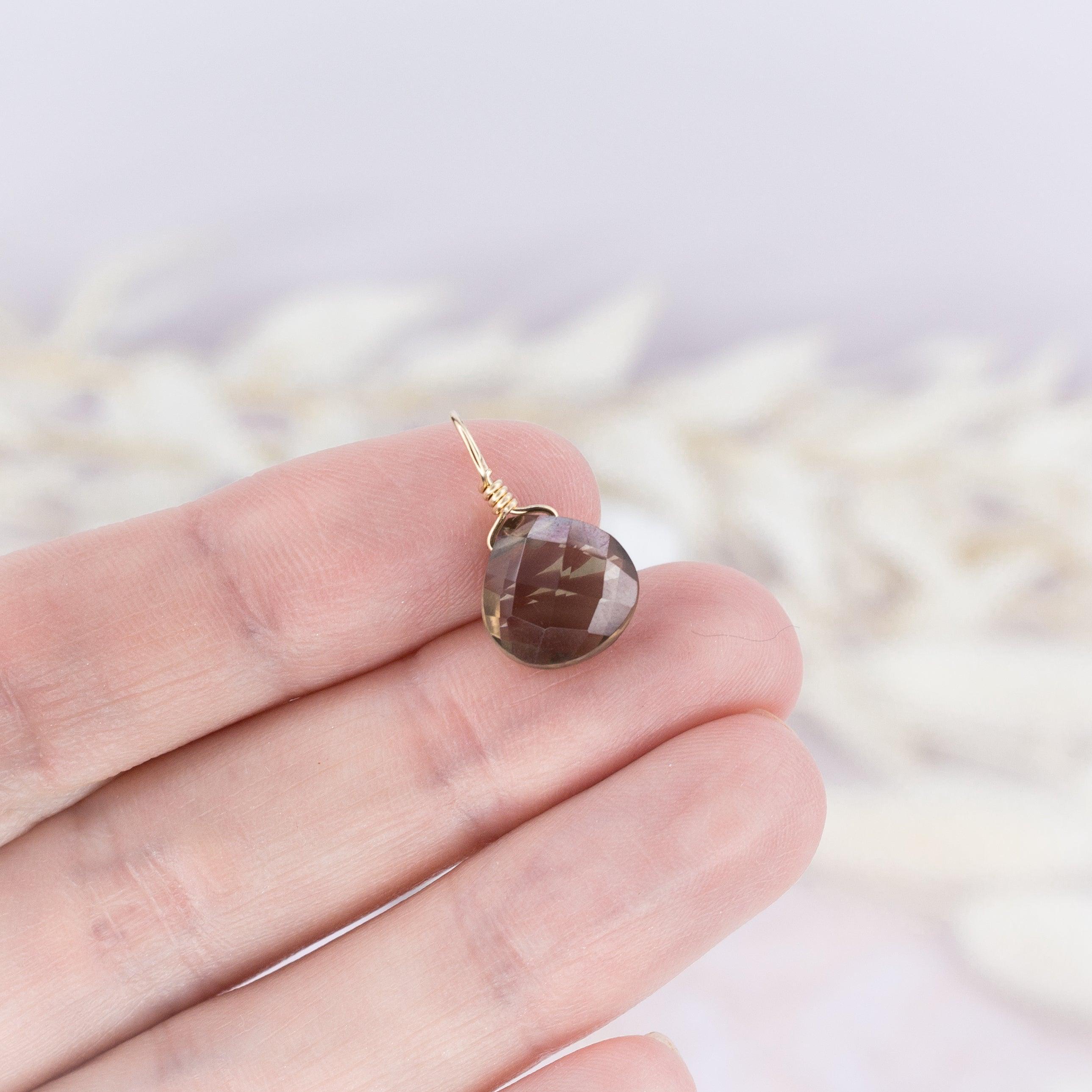 Natural Smoky Quartz Teardrop Pendant Necklace - Healing Crystal Jewelry for Women, Men - Perfect for Meditation, Yoga & Spiritual Gifts