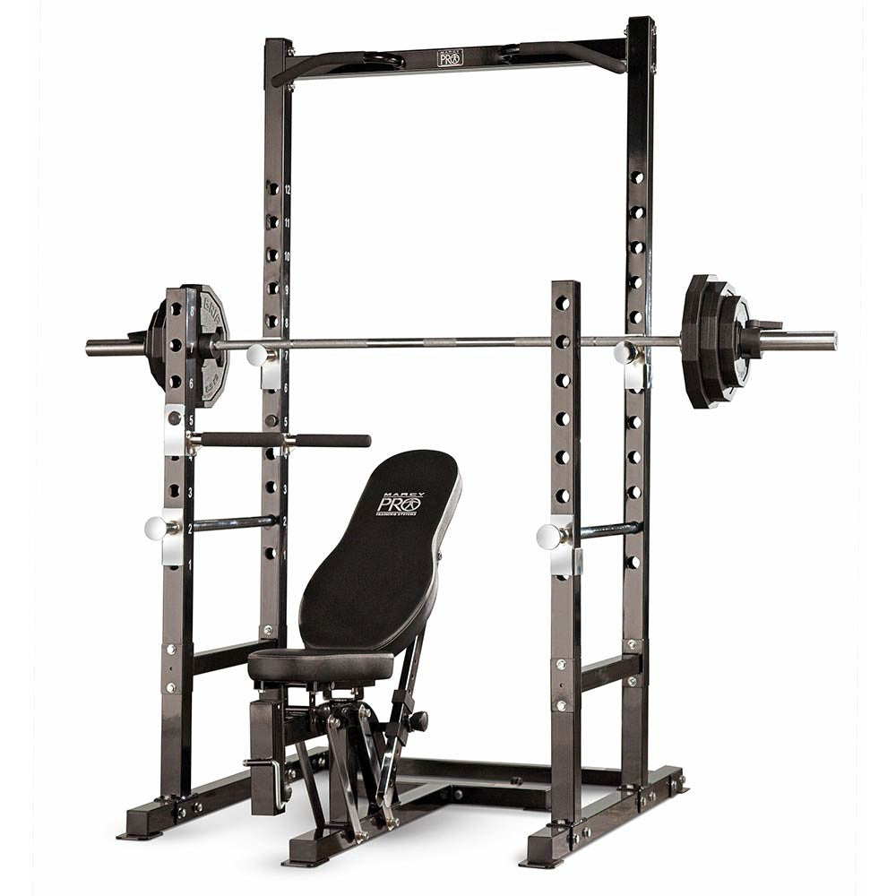 Marcy PM 3800 Power Rack and Weight Bench Set - Home Gym Strength Training Equipment for Full Body Workouts | Perfect for Squats, Bench Press & Deadlifts