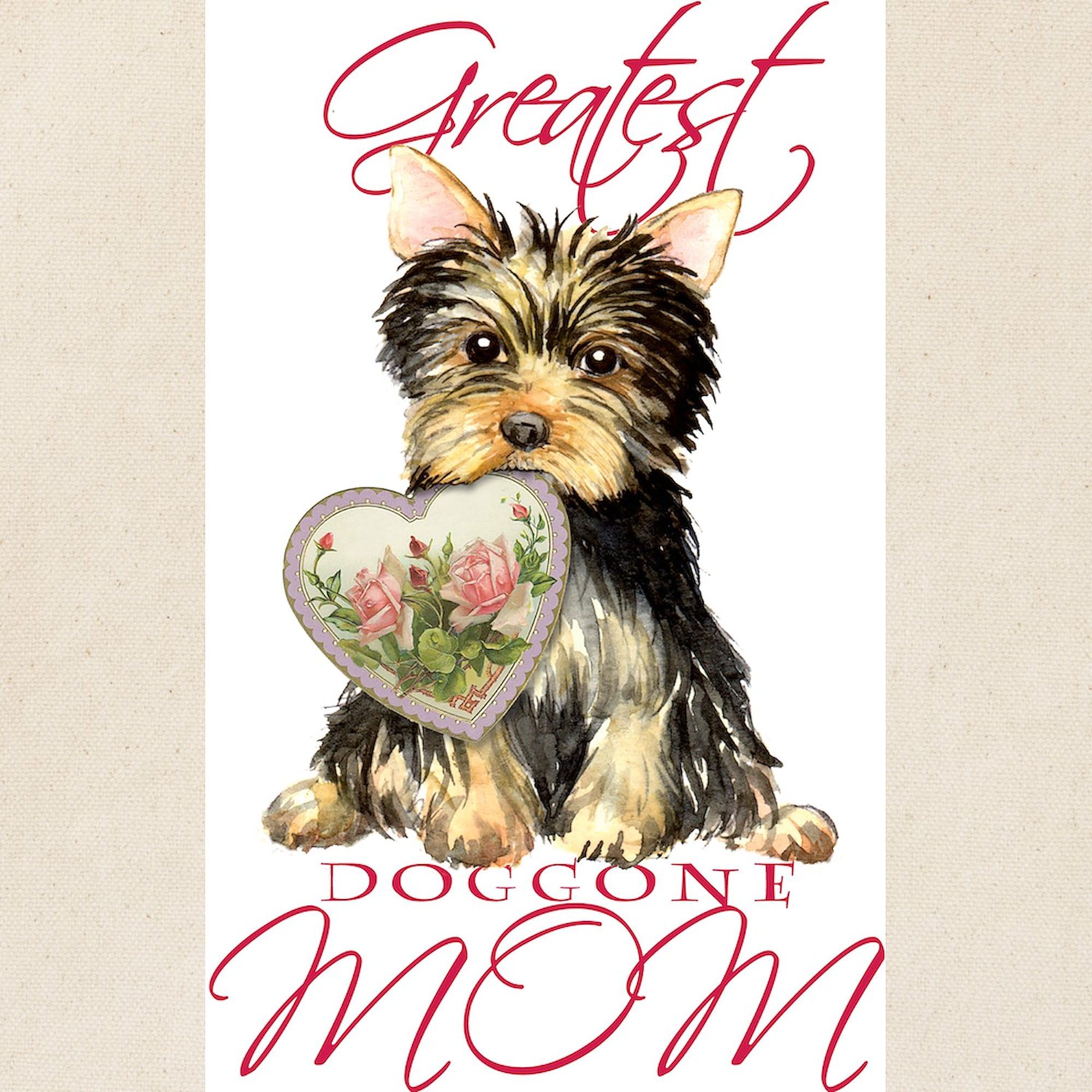 Yorkie Mom Tote Bag - Natural Canvas Reusable Shopping Bag for Women | Perfect for Groceries, Beach Trips & Everyday Use