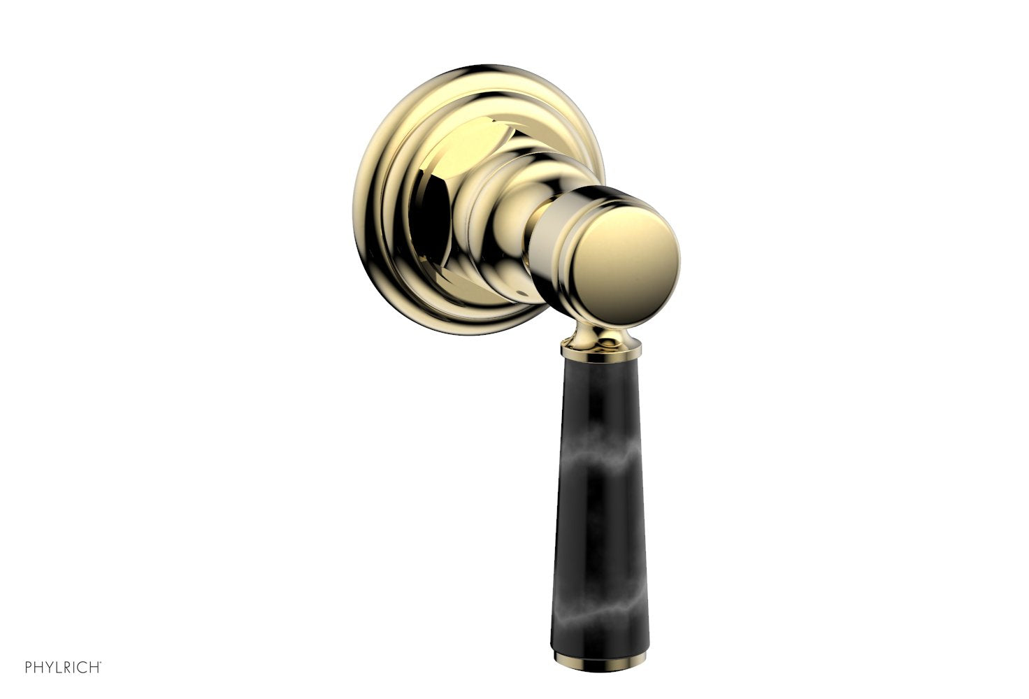 HEX TRADITIONAL HENRI Black Marble Lever Handle Volume Control Diverter Valve - Perfect for Bathroom & Kitchen Faucet Installation (Model 500 37)