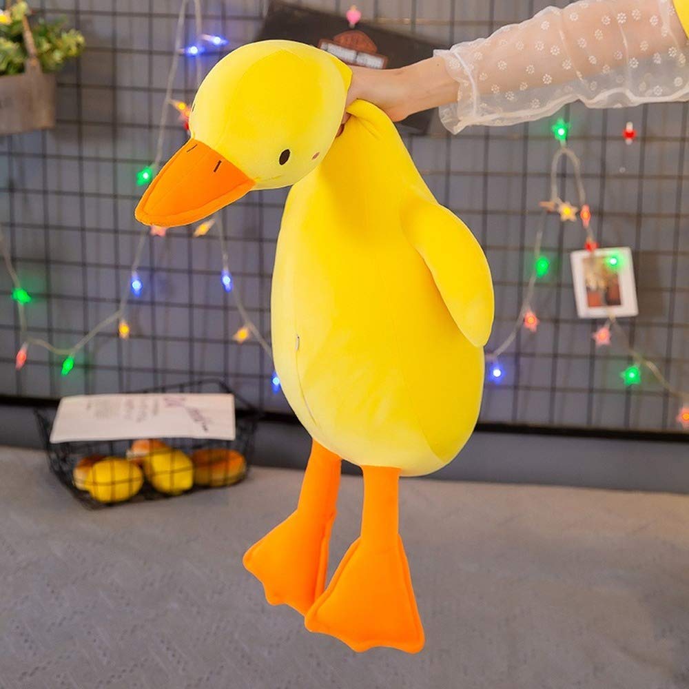 Cute Goose Plush Toy - Soft Hugging Duck Stuffed Animal Pillow for Kids & Friends (White Round Eyes, 43.3