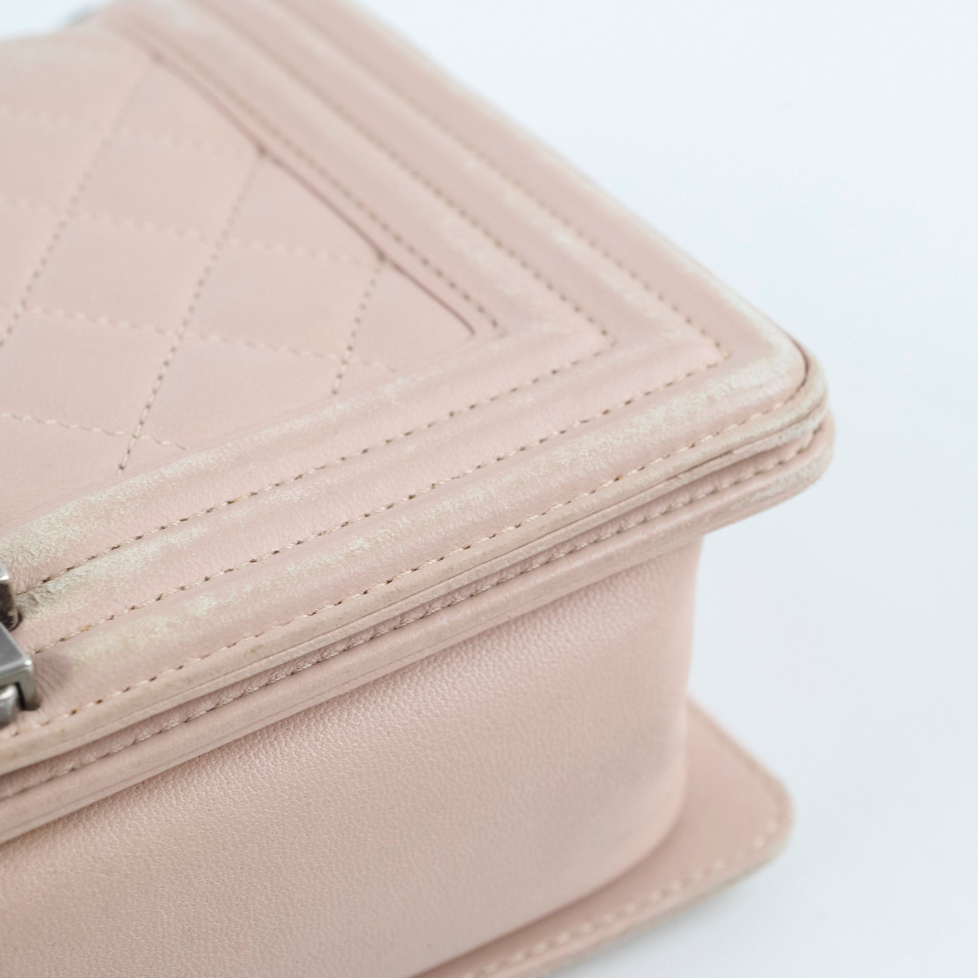 Chanel Boy Old Medium Lambskin Light Pink Handbag - Luxury Designer Crossbody Bag for Women | Perfect for Date Night, Parties & Special Occasions