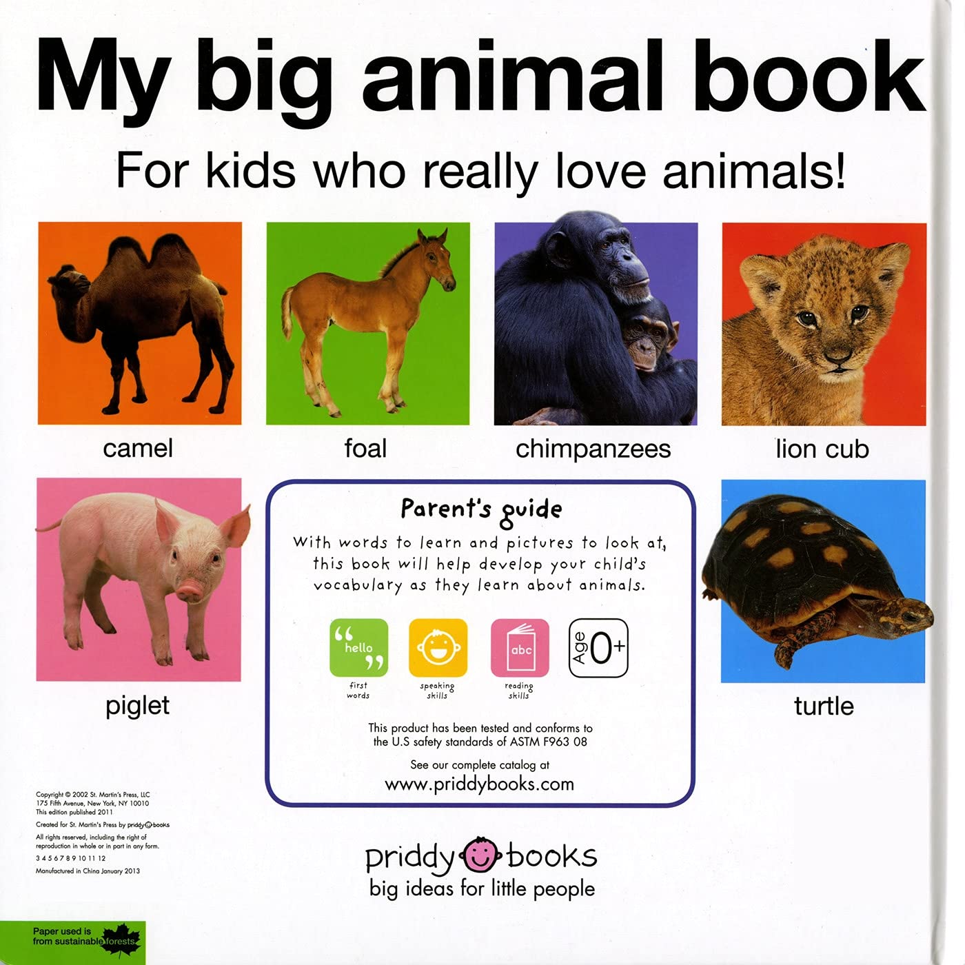 My Big Animal Book - Interactive Board Book for Toddlers & Kids | Learn Animals with Fun Pictures | Perfect for Early Learning & Bedtime Stories