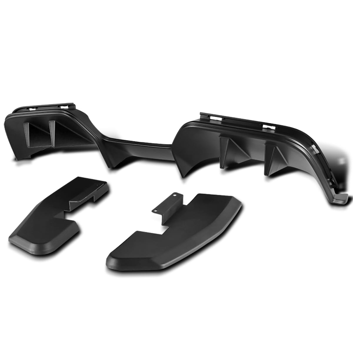 Spec-D Tuning R Style Rear Bumper Diffuser with Side Valances Panel for 2015-2017 Ford Mustang - Aggressive Styling & Aerodynamic Upgrade for Street Racing & Car Shows