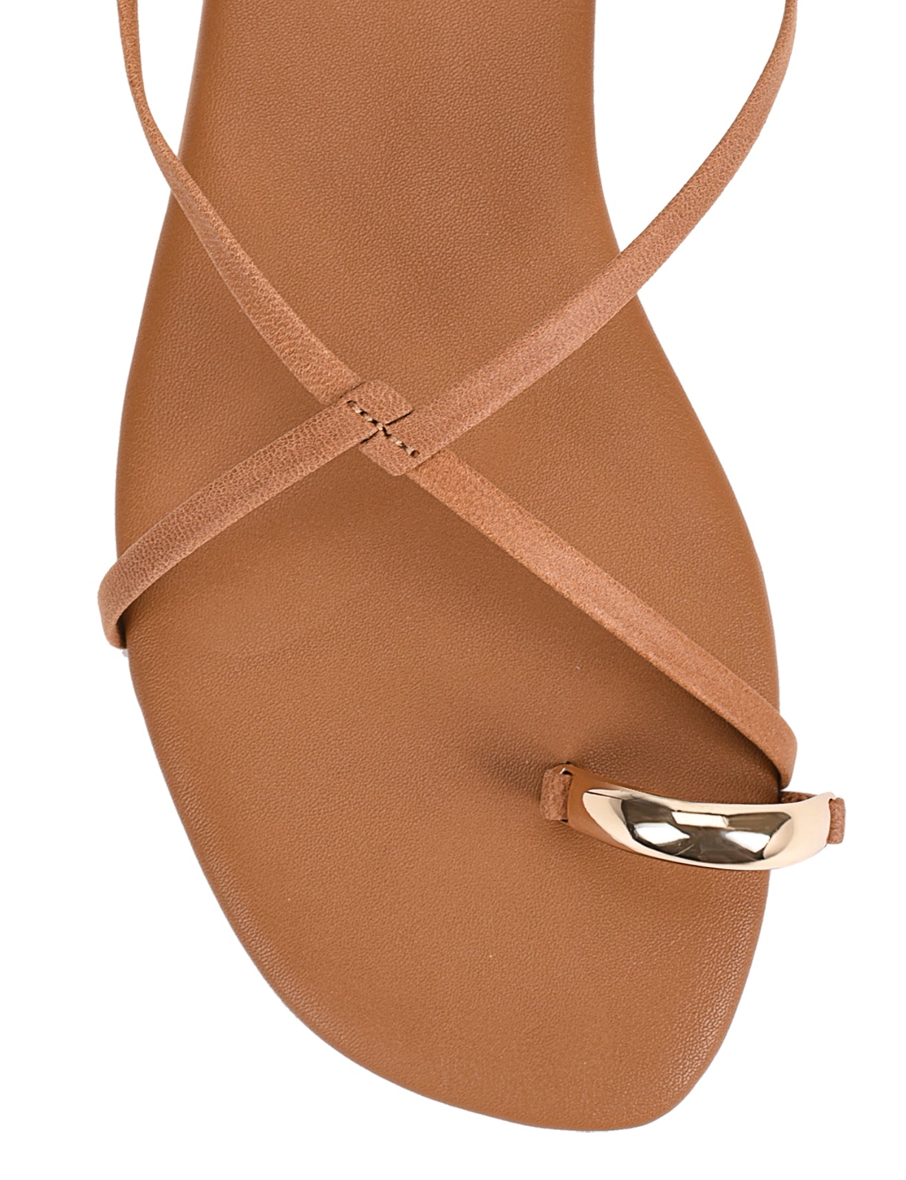 Mikki Women's Flat Strappy Sandals - Comfortable Tan Leather Sandals for Summer | Beach, Vacation & Casual Outfits