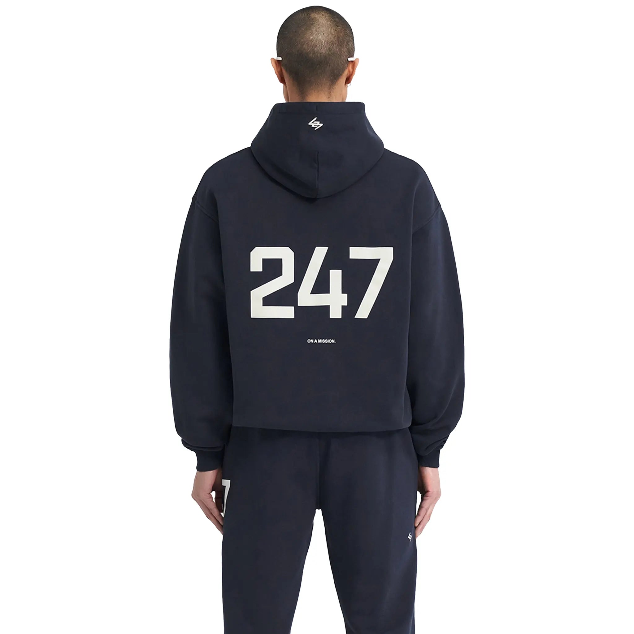 Represent 247 Oversized Navy Blue Hoodie for Men & Women - Comfortable Streetwear Pullover for Casual Wear, Gym, and Outdoor Activities