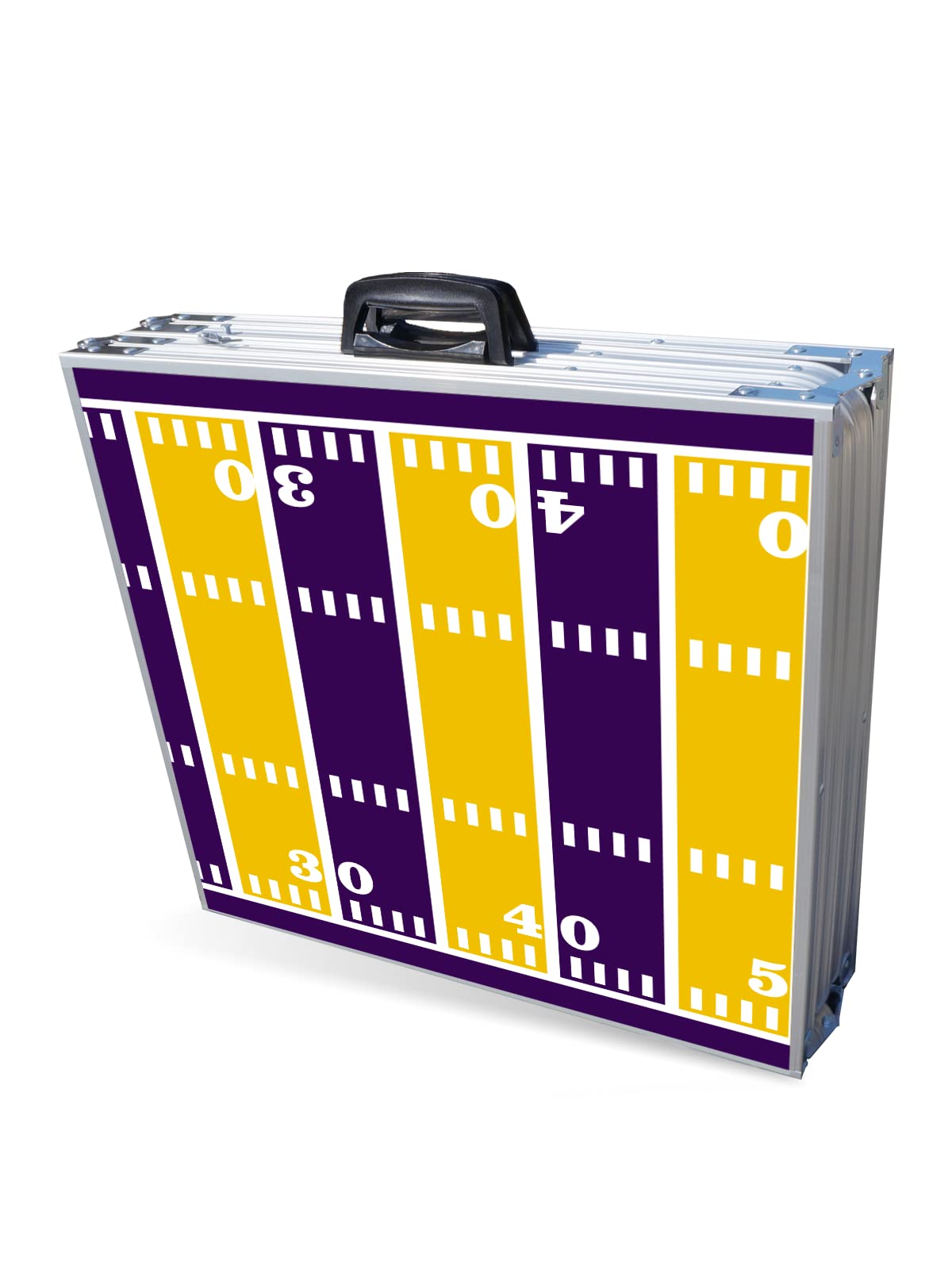 8-Foot Folding Portable Beer Pong Table with LED Lights & Cup Holders - Minnesota Vikings Football Field Design - Perfect for Tailgating, College Parties & Backyard Games