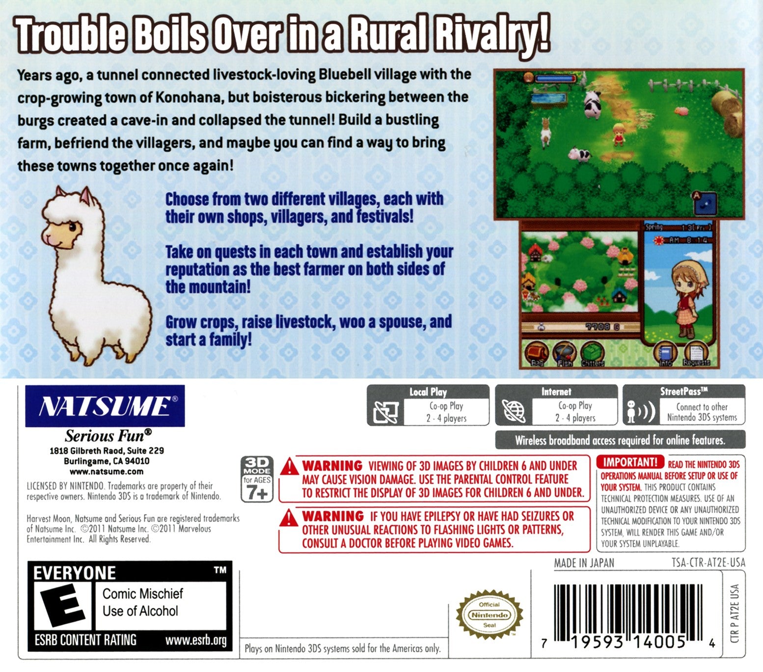 Harvest Moon: Tale of Two Towns - Farming Simulation Game for Nintendo 3DS & DS | Build Your Farm, Raise Animals & Fall in Love | Perfect for Relaxing Gameplay & Story Lovers