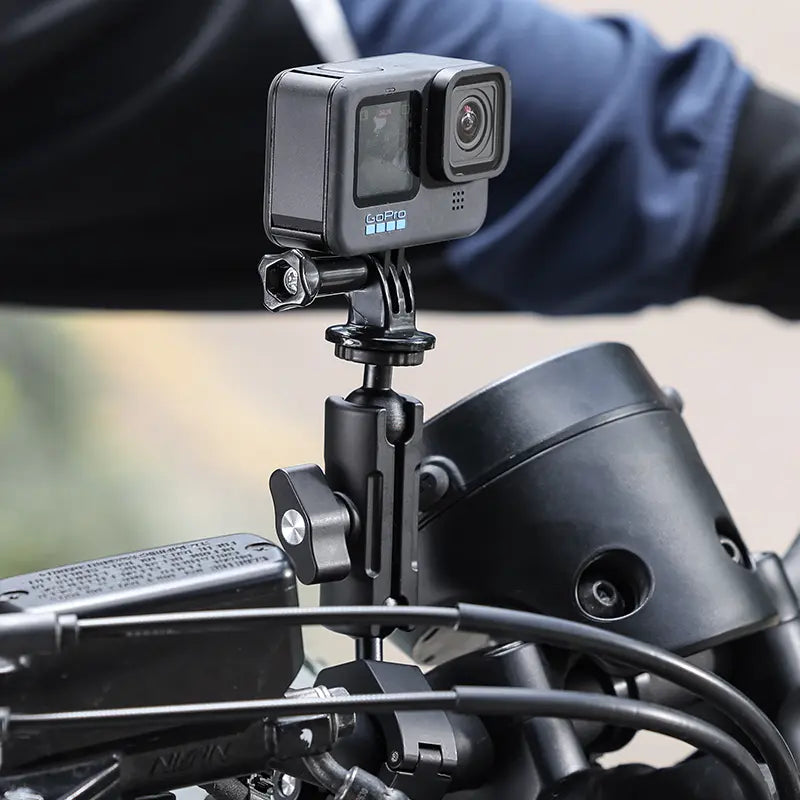Ulanzi Universal Bike & Motorcycle Handlebar Mount for GoPro Hero 13, Insta360 & Action Cameras - Secure Clamp for Cycling, Motorcycling & Outdoor Adventures - Model C018GBB1