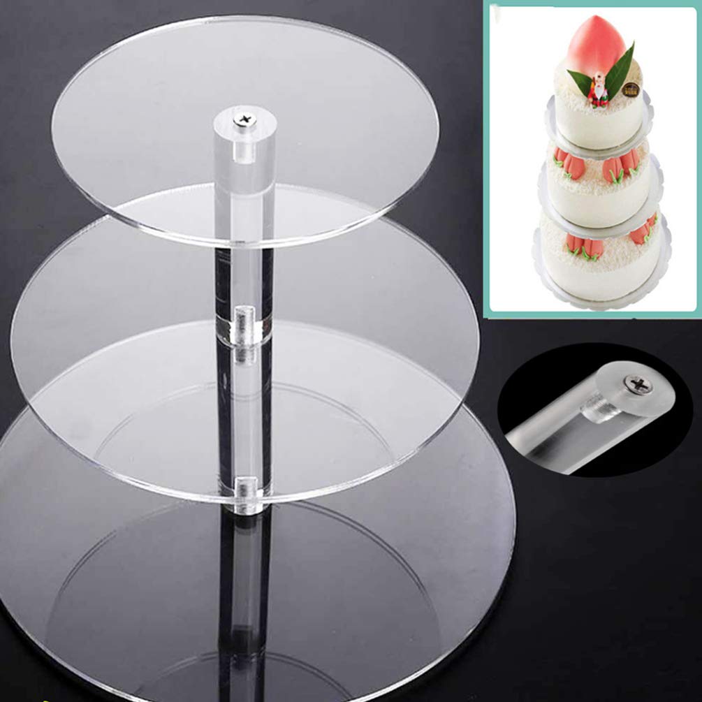3-Tier Round Cake Stand for Birthday Party - Creative Dessert Display Stand for Cakes, Cupcakes & Pastries - Perfect for Weddings, Baby Showers & Special Events
