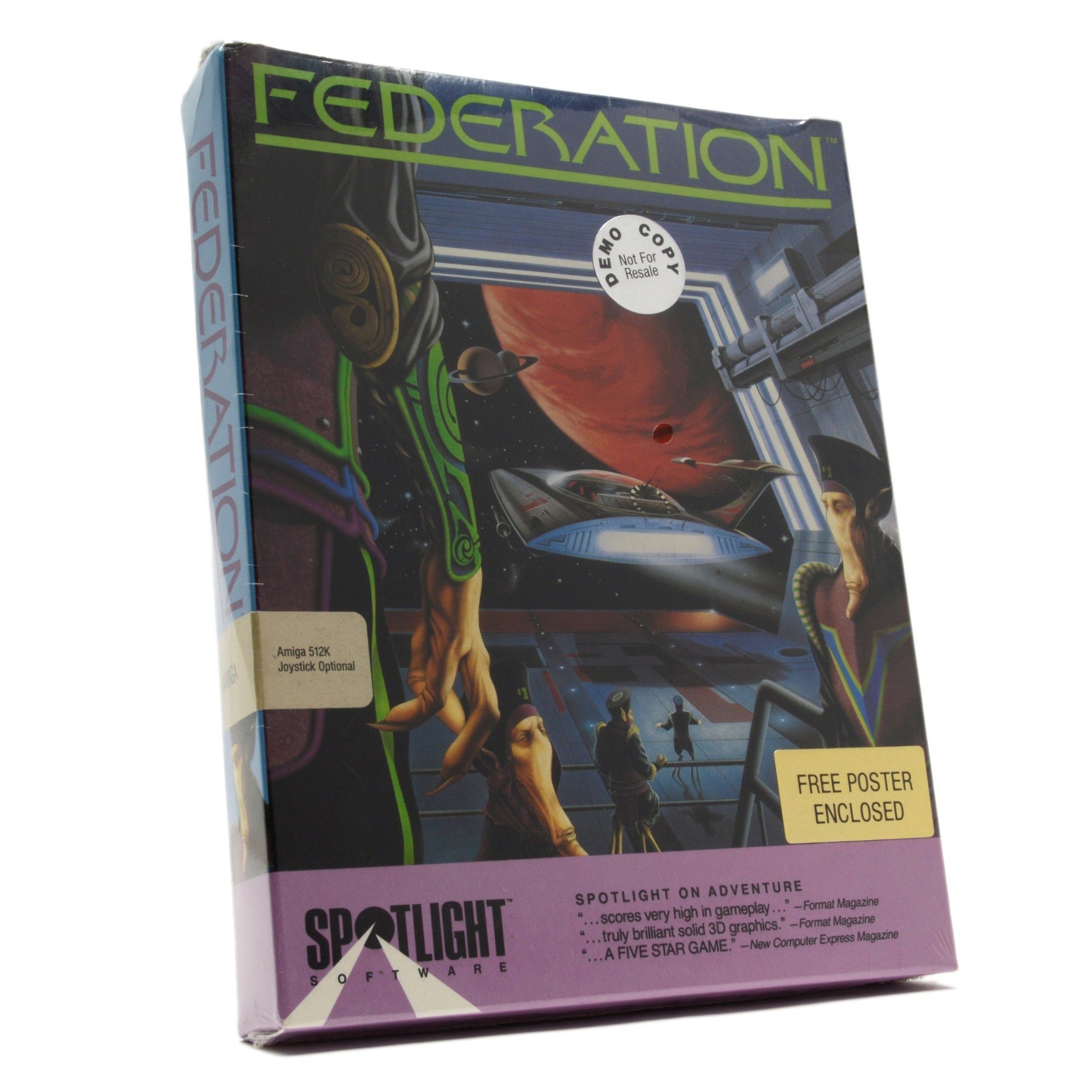 Vintage AMIGA 512K Computer Game FEDERATION - Brand New Sealed with FREE Poster | Retro Gaming Collectible for Classic Computer Enthusiasts | Perfect for Nostalgic Gaming & Display