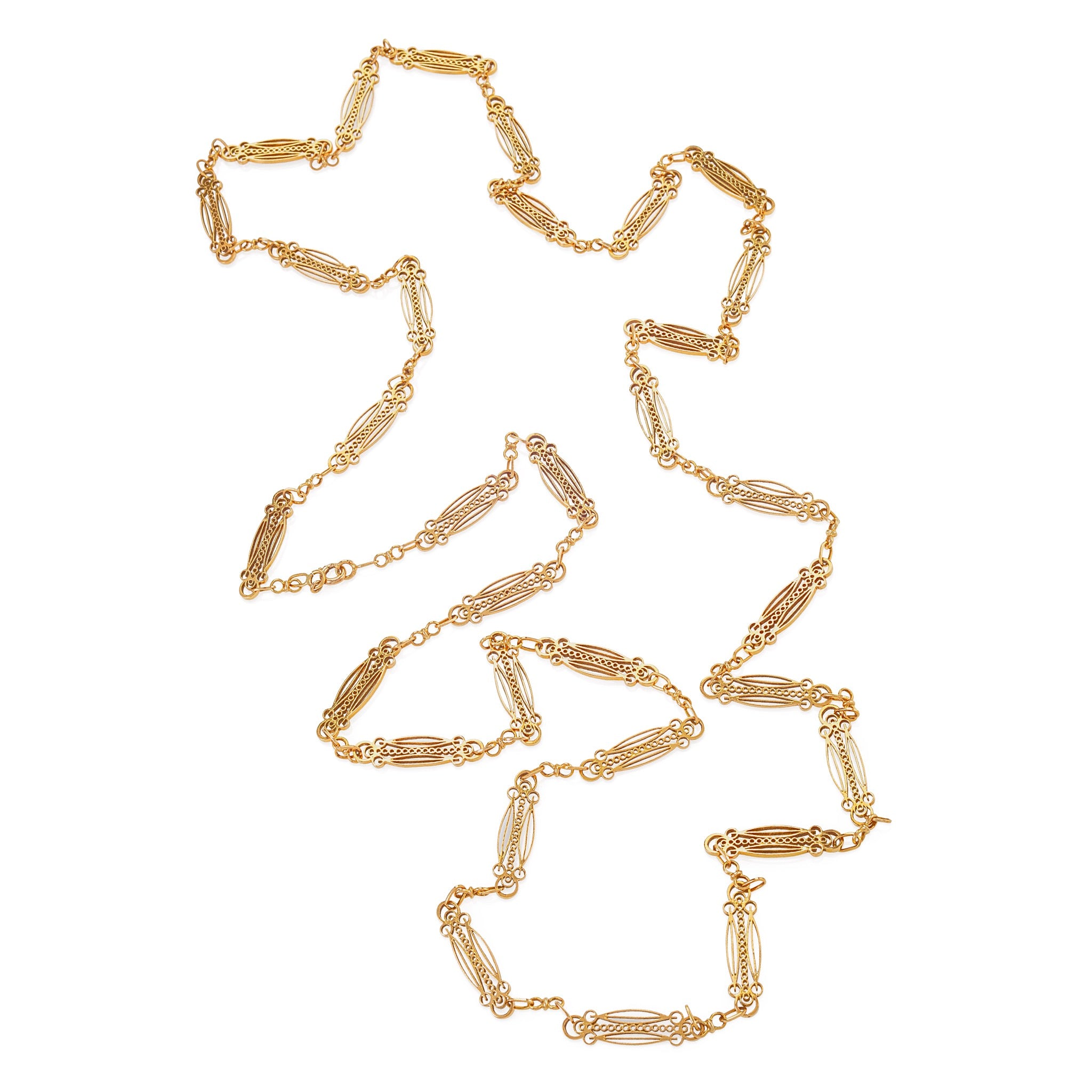18K Gold Fancy Link Chain Necklace for Women - Elegant Long Layering Necklace Jewelry Gift for Birthday, Anniversary | Perfect for Layering, Date Nights & Special Occasions