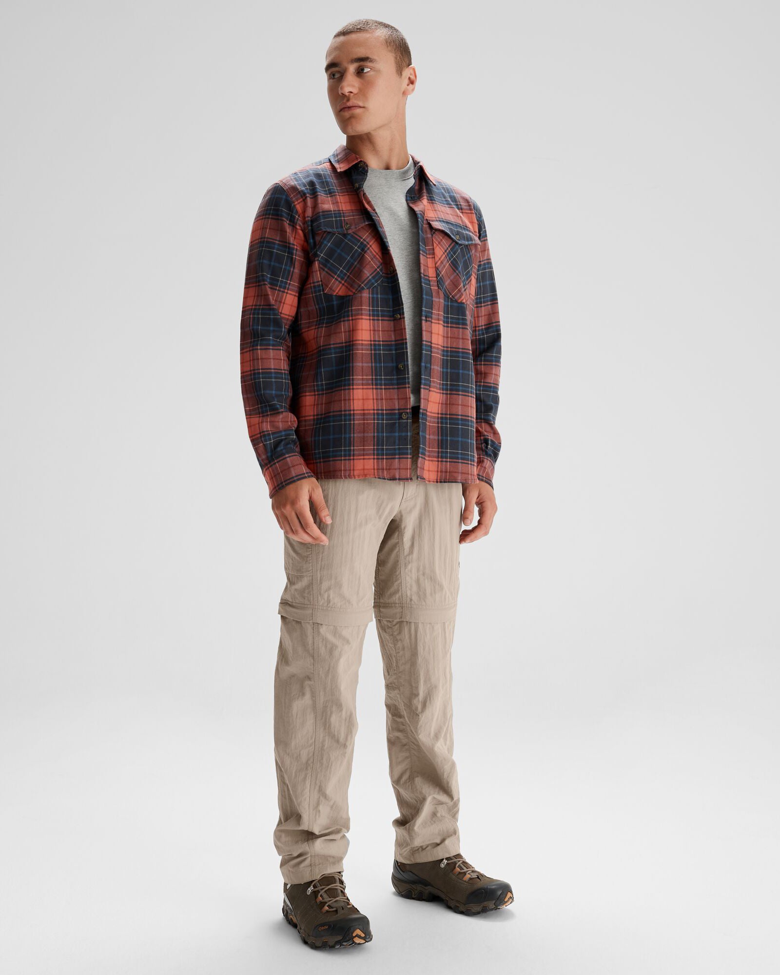 Men's Carrillon HF Long Sleeve Shirt - Hillside Plaid Spicy Chilli Pepper Pattern - Casual & Office Wear - Perfect for Work, Date Night & Outdoor Activities