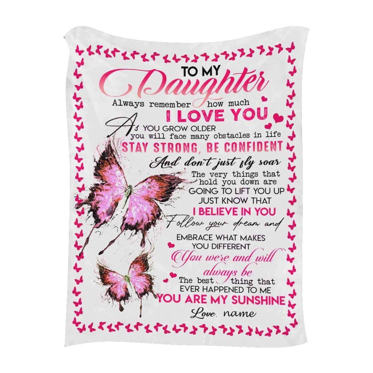 Personalized Fleece Blanket for Daughter - 