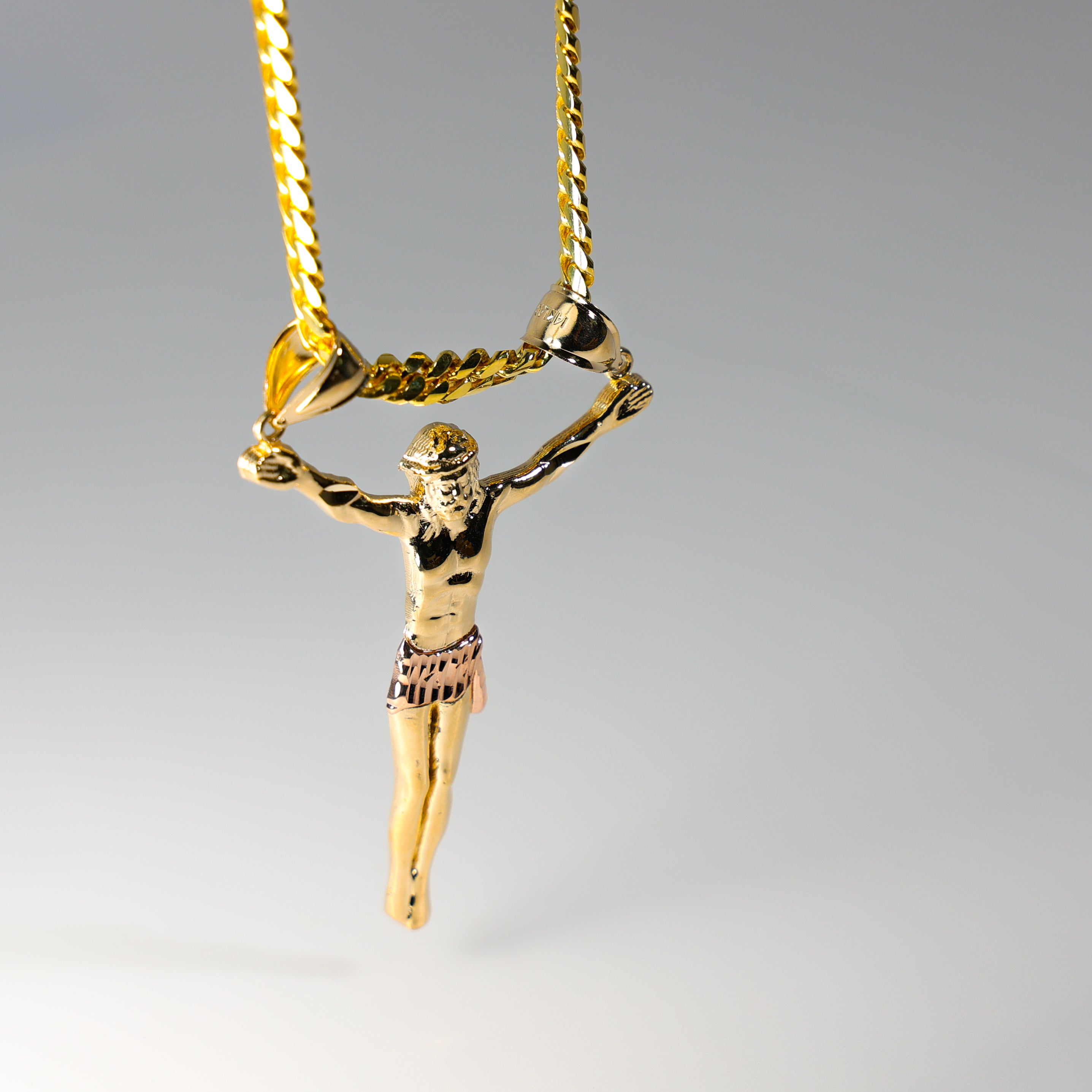 Extra Large Gold Jesus Christ Pendant Necklace - Model 0085 | Religious Jewelry for Men & Women | Perfect for Church, Weddings & Faith-Based Gifts