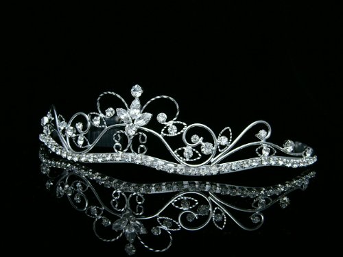 Sparkling Rhinestone Crystal Flower Crown Tiara for Brides, Prom, Wedding, Pageant – Elegant Headpiece for Special Occasions