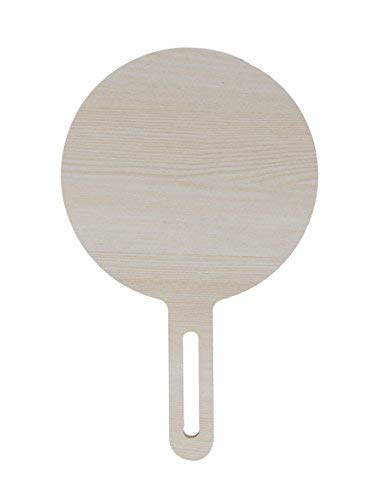 Victor Enterprises 10 Inch Jumbo Round Wooden Handle Makeup Mirror - Perfect for Bathroom Vanity, Dressing Table, Shaving & Travel Kit | Portable Beauty Mirror with Elegant Wooden Frame