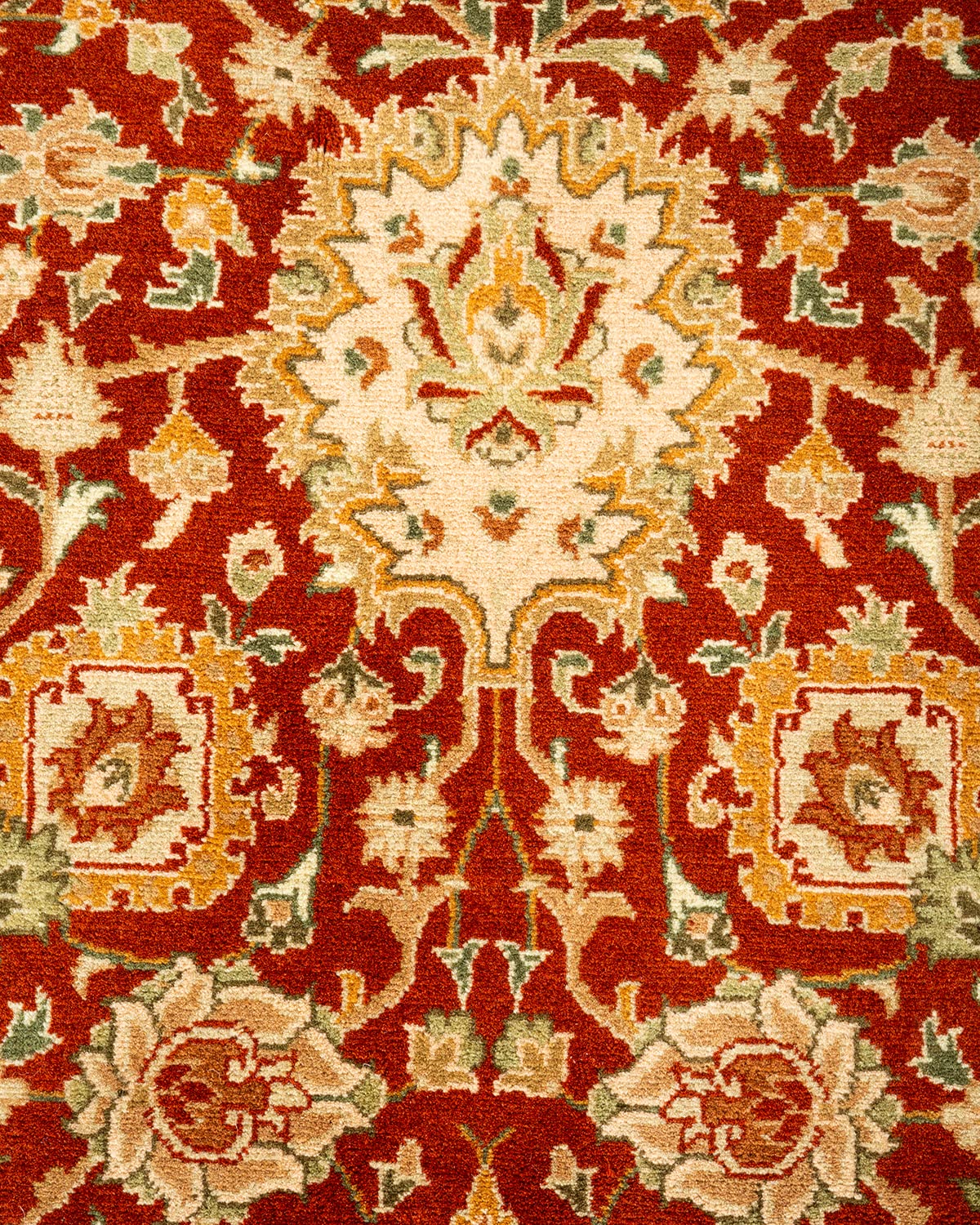 Handmade Traditional Oriental Mogul Red Wool Area Rug 8x10 - One of a Kind Hand Knotted Solo Rugs for Living Room, Bedroom & Home Decor