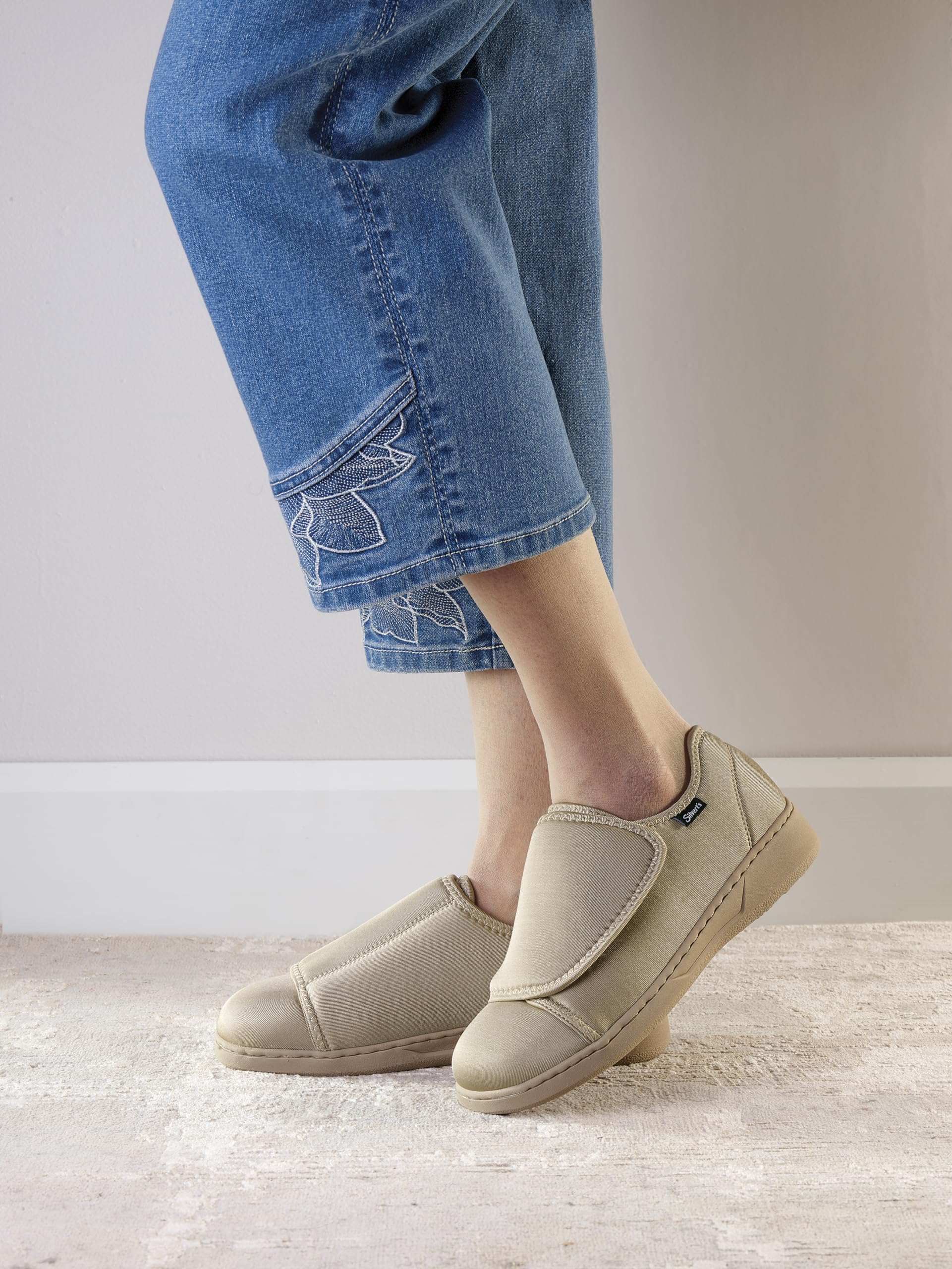 Silvert's Adaptive Clothing & Footwear - Women's Ultra Comfort Flex Neoprene Extra Wide Shoes for Seniors | Easy Slip-On Orthopedic Shoes for Elderly Women with Swollen Feet, Arthritis & Diabetes | Perfect for Daily Wear, Nursing Homes & Post-Surgery Recovery
