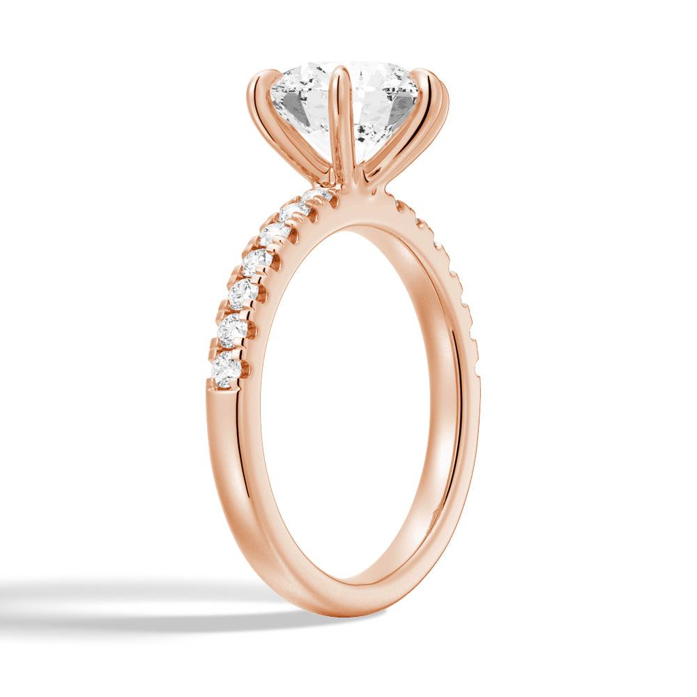 Exquisite 6 Prong French Pavé Moissanite Engagement Ring for Women - Perfect for Proposals, Weddings & Anniversary Gifts