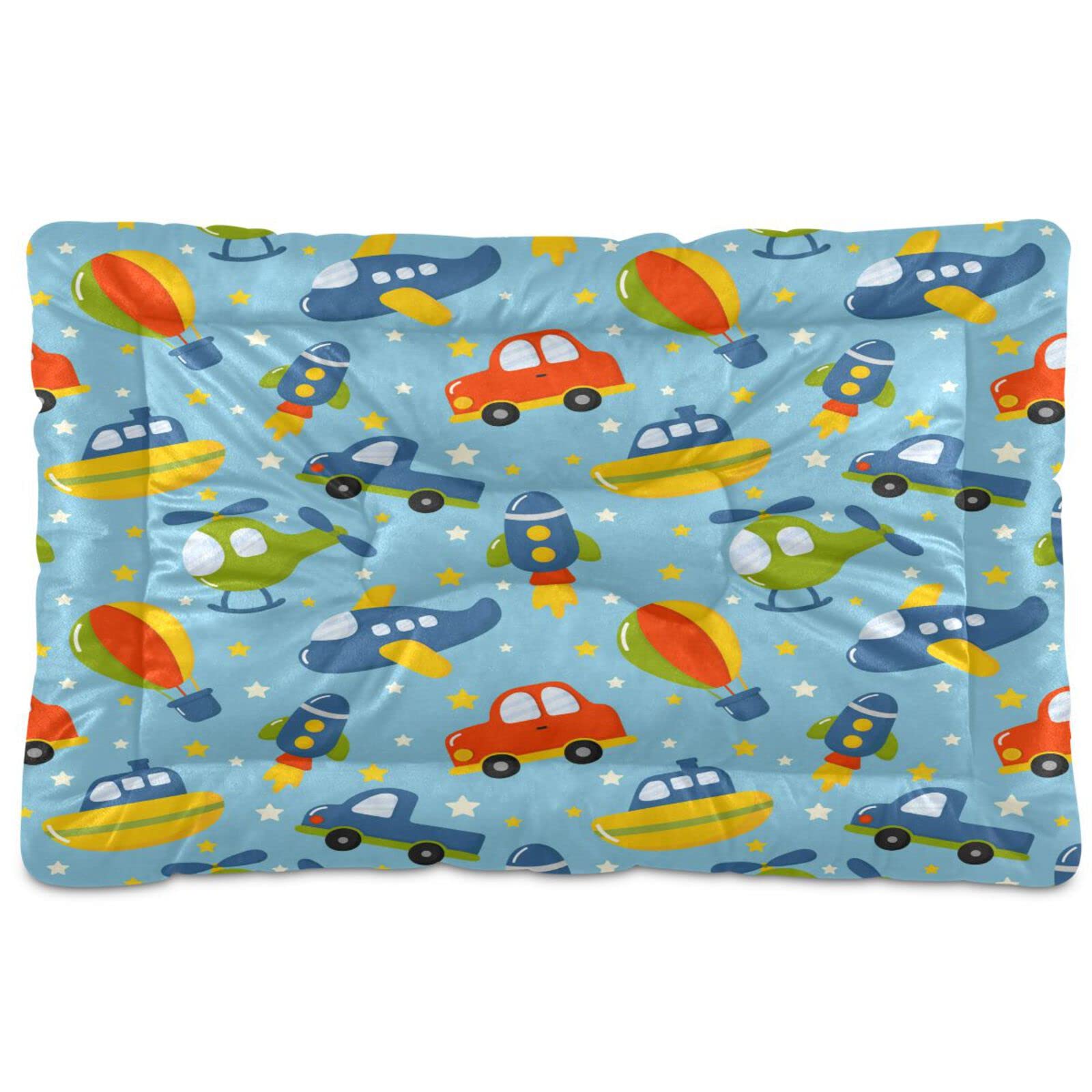 Cartoon Transport Pet Bed for Dogs & Cats - Non-Slip Comfort Mat (24x18 Inch) - Perfect for Crates & Small Pets
