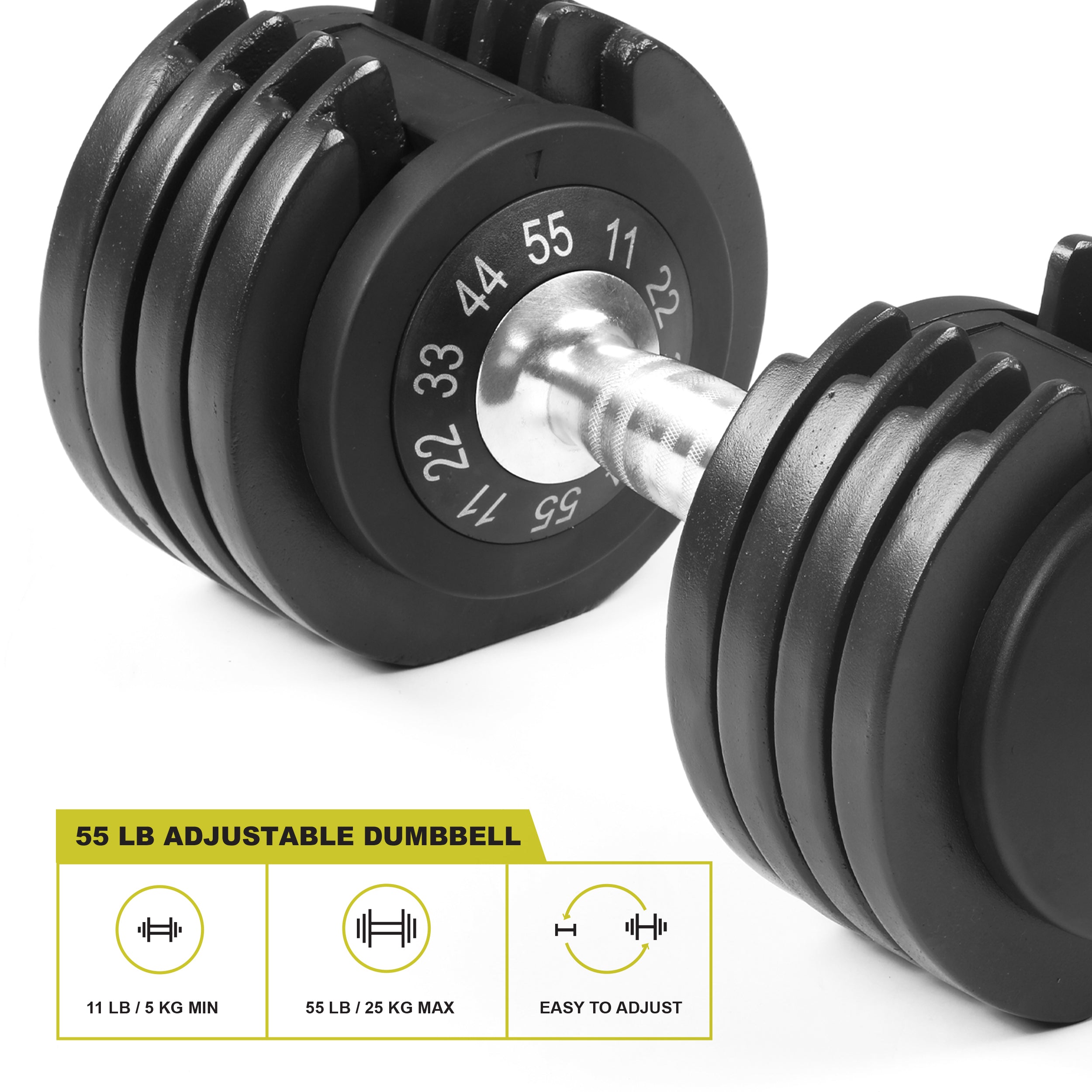 PRCTZ Adjustable Dumbbell Set - 25lb & 55lb Options for Home Gym, Strength Training & Weightlifting - Perfect for Full-Body Workouts, Muscle Building & Fitness Enthusiasts