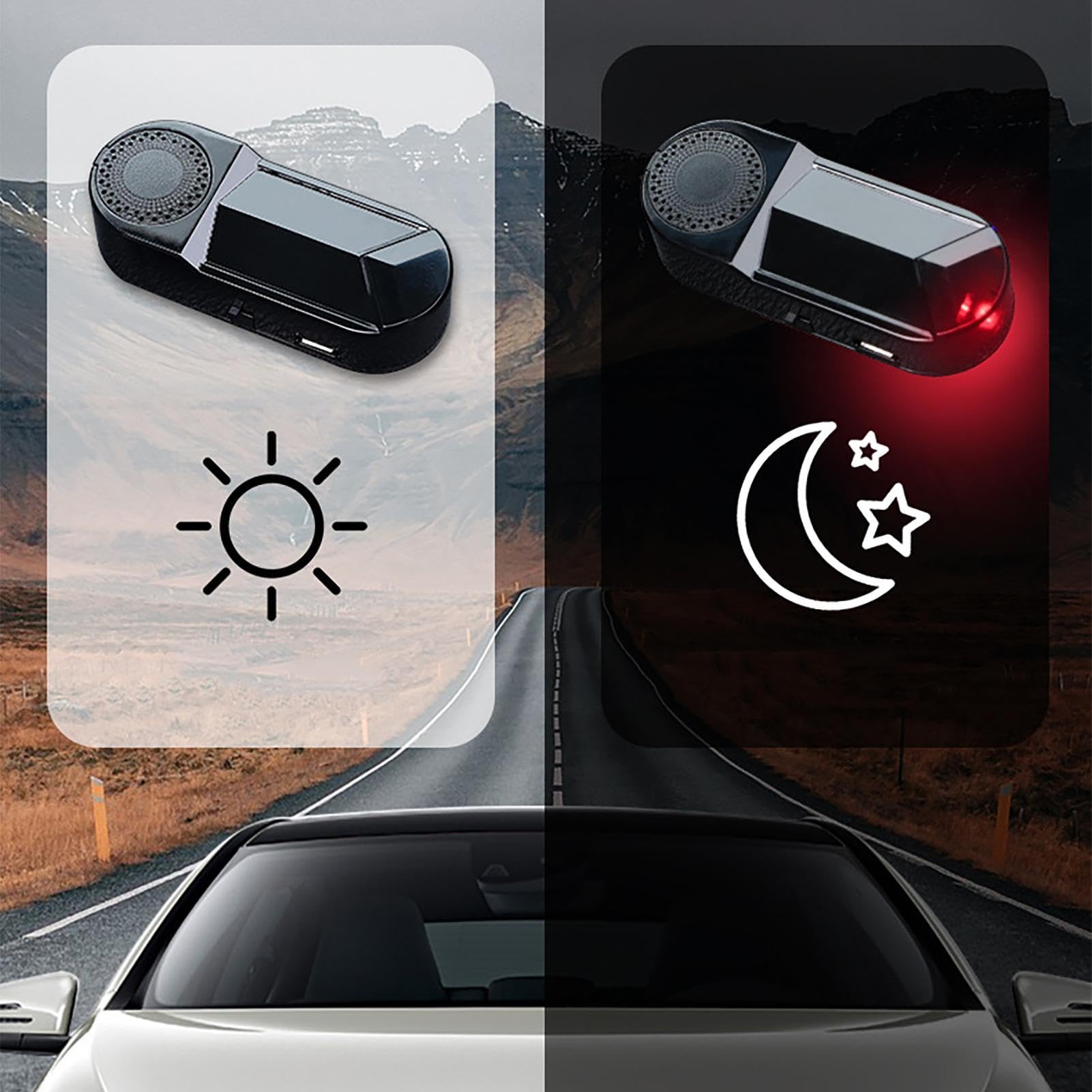 Solar-Powered Fake LED Flashing Car Alarm System with USB Charging - Anti-Theft Vehicle Security Device for Cars, Motorcycles & Trucks | Perfect for Parking Lots, Garages & Outdoor Protection