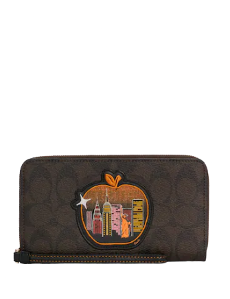 Coach Dempsey Large Phone Wallet in Signature Canvas with Souvenir Skyline Print - Stylish Crossbody Bag for iPhone, Perfect for Travel, Shopping & Everyday Use