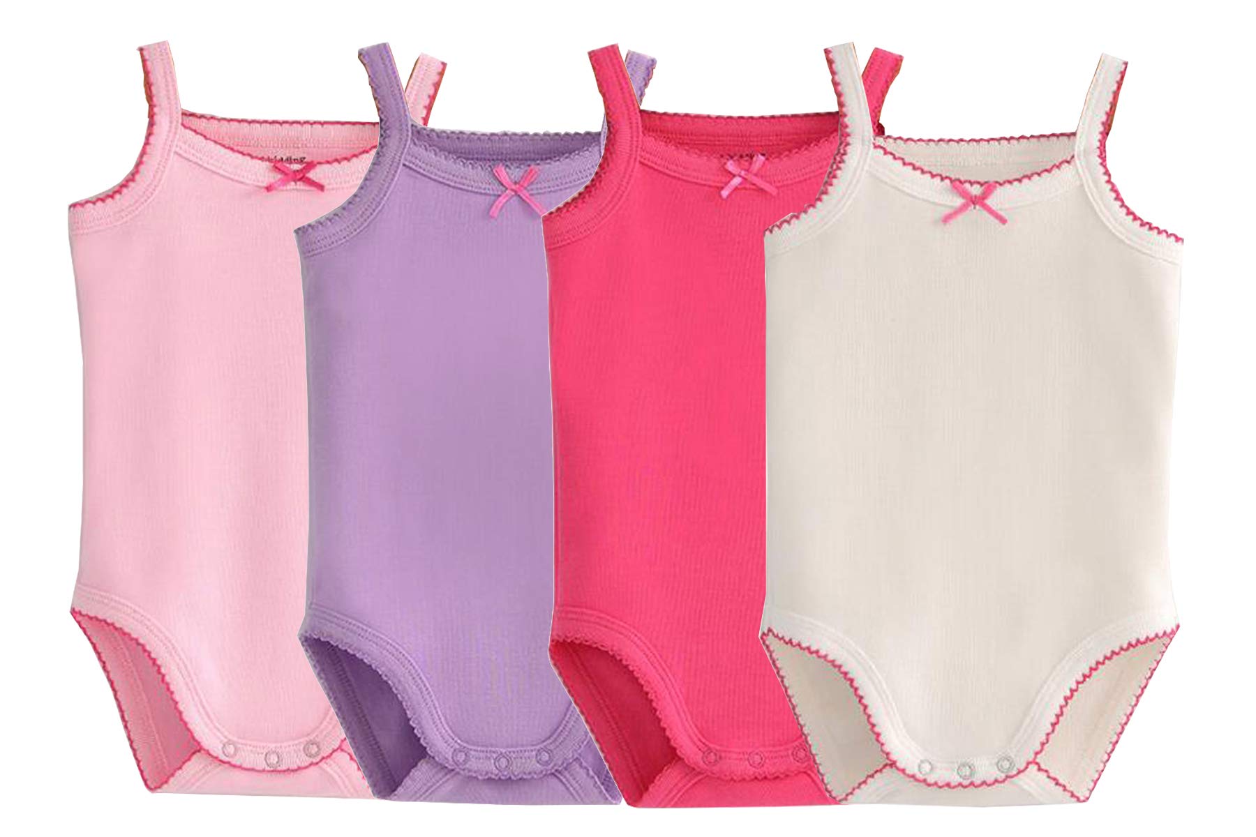 Baby Girls Spaghetti Strap Bodysuit - Sleeveless Cotton Tank Top Onesie Set | 3-Pack Summer Outfits for Newborns & Infants | Perfect for Playtime, Beach & Family Photos